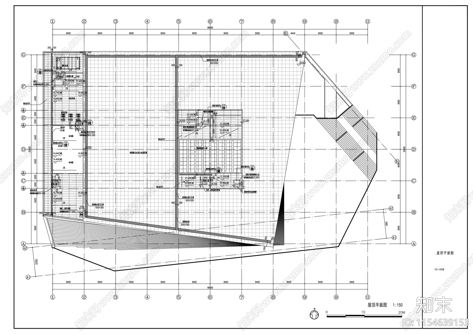 多层悬挑式综合型规划展览馆建筑cad施工图下载【ID:1154639153】