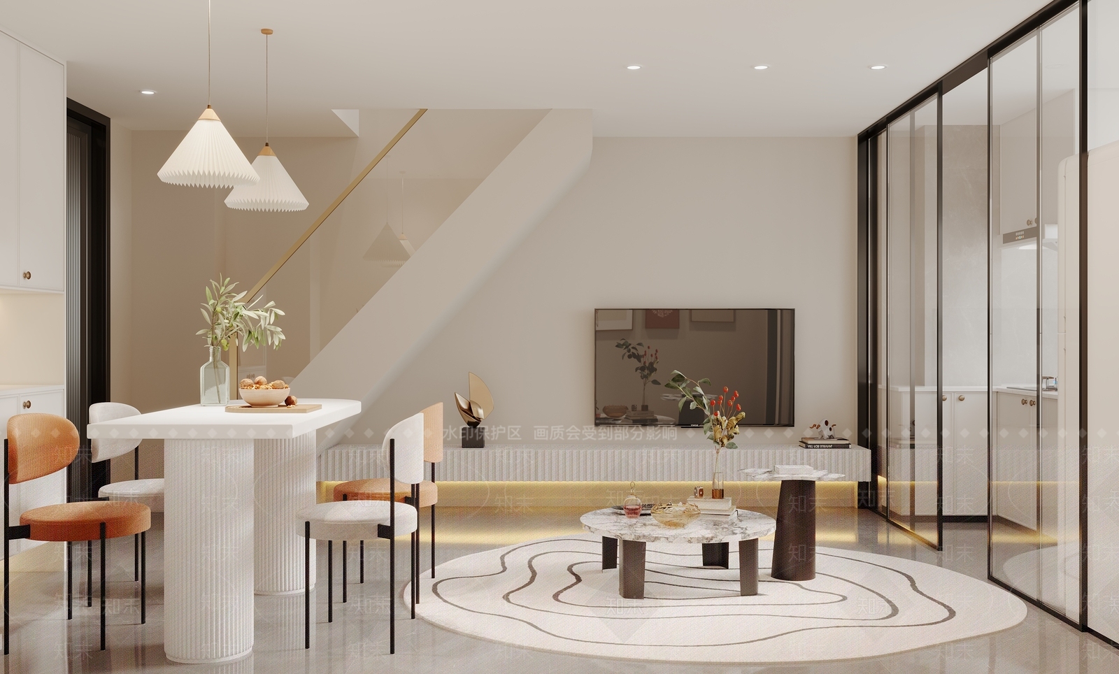 现代复式小清新公寓3D模型下载【ID:1154641337】