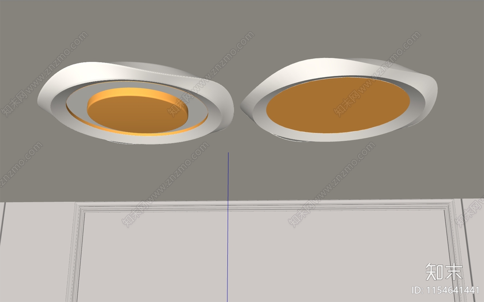 现代奶油风吸顶灯SU模型下载【ID:1154641441】
