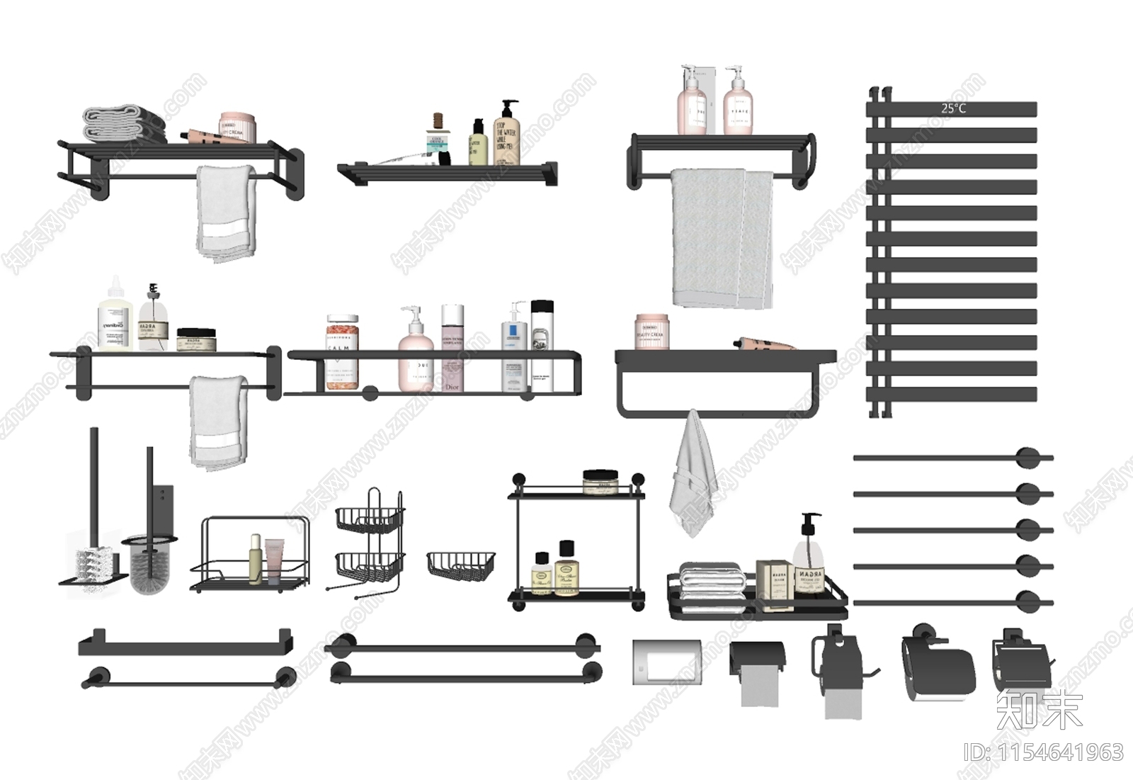 现代毛巾架SU模型下载【ID:1154641963】