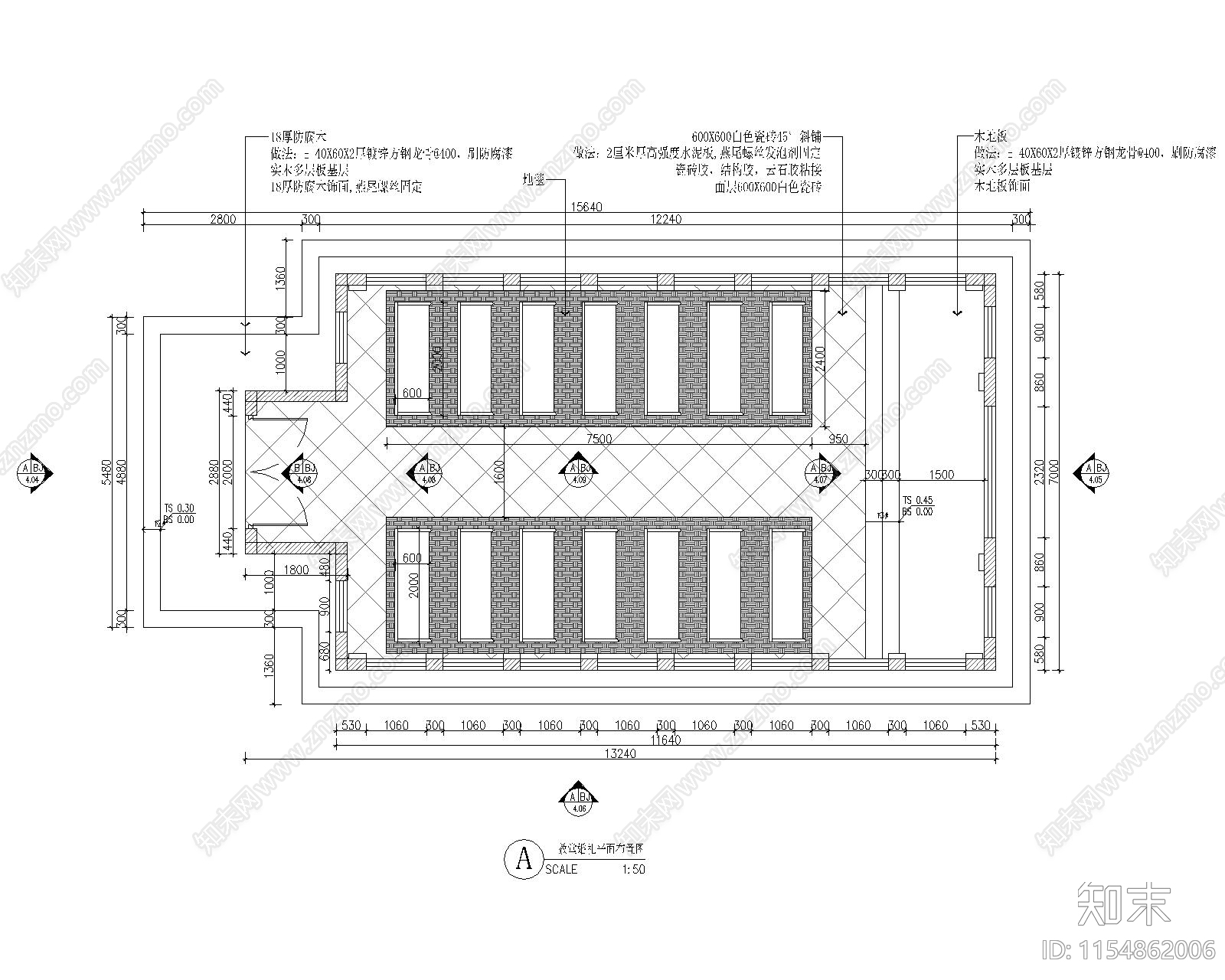 婚礼教堂建筑施工图下载【ID:1154862006】