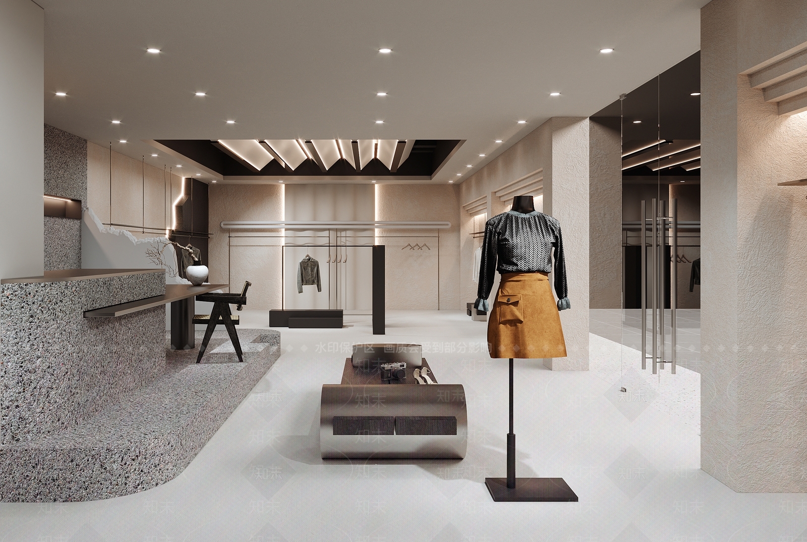 现代极简女装服装店3D模型下载【ID:1154646289】