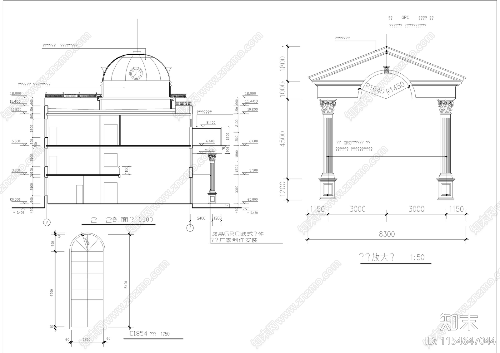 渡假村欧式宾馆建筑cad施工图下载【ID:1154647044】