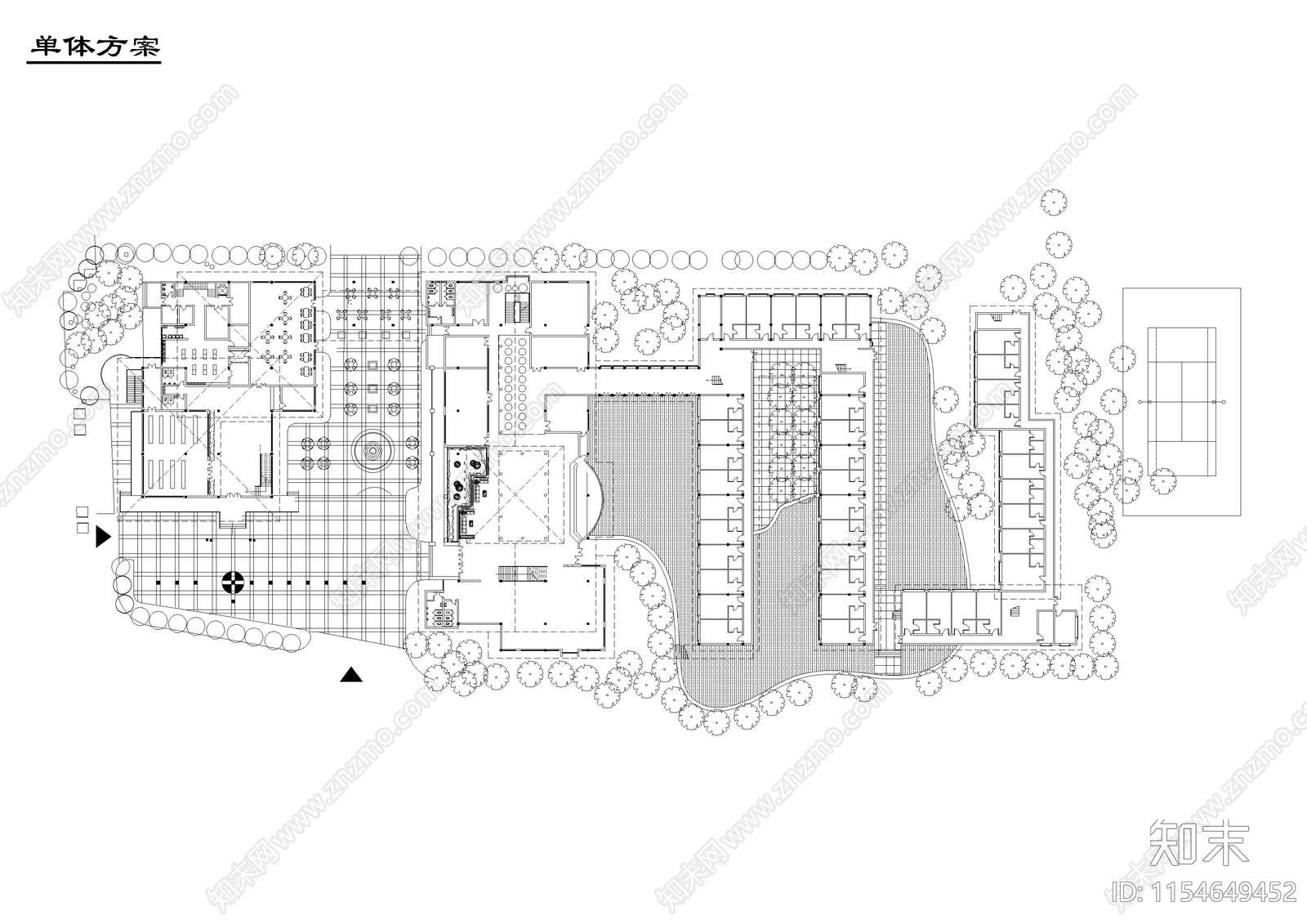 某旅馆单体方案建筑施工图下载【ID:1154649452】