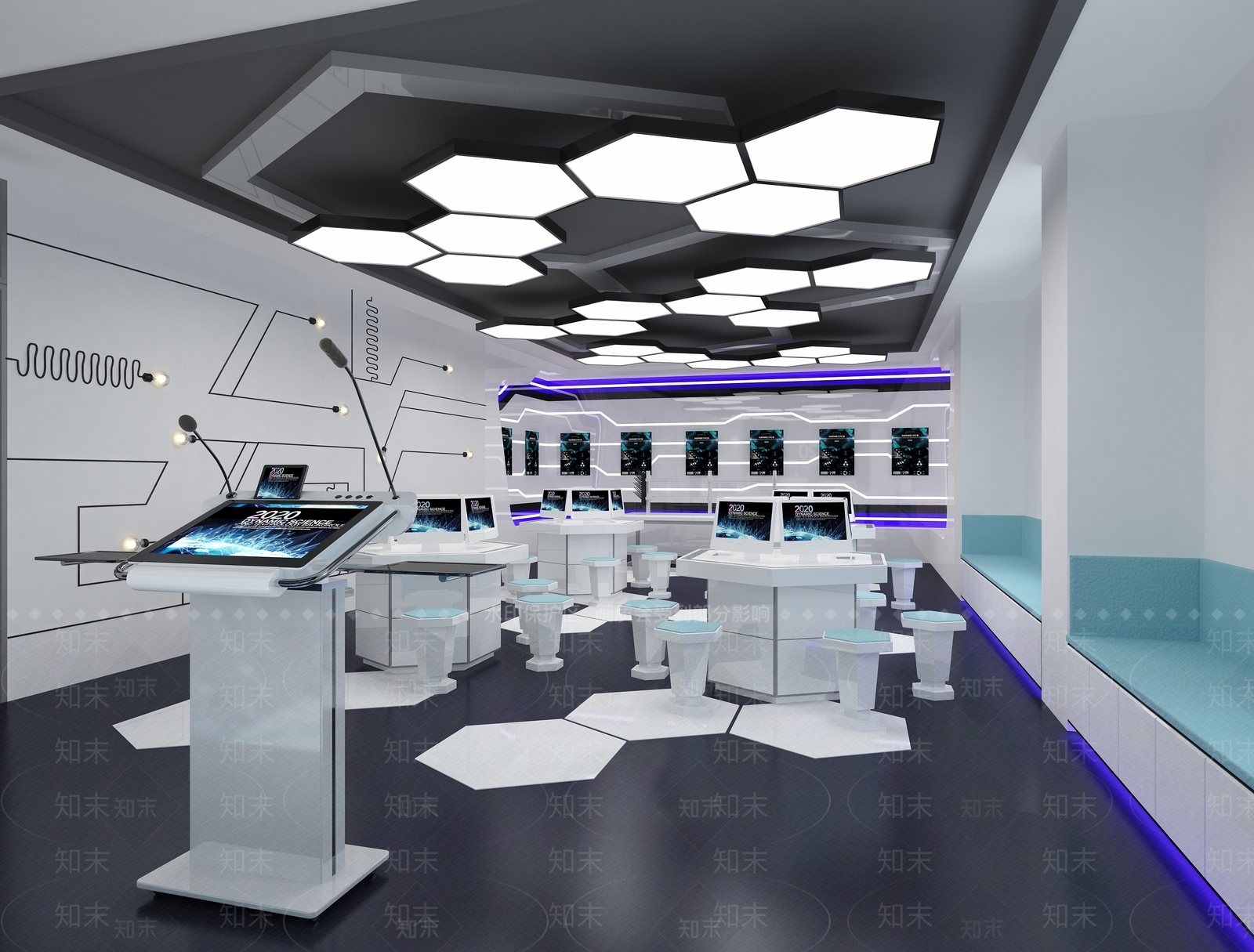 现代教室3D模型下载【ID:1154649486】