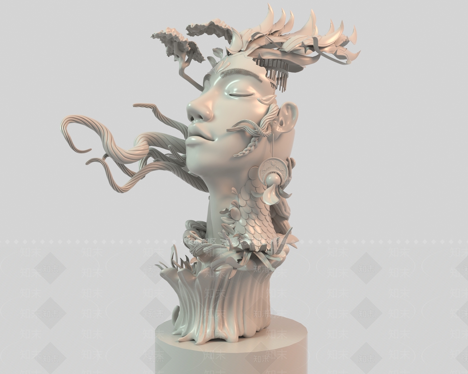 现代人物石膏雕塑SU模型下载【ID:1154649681】