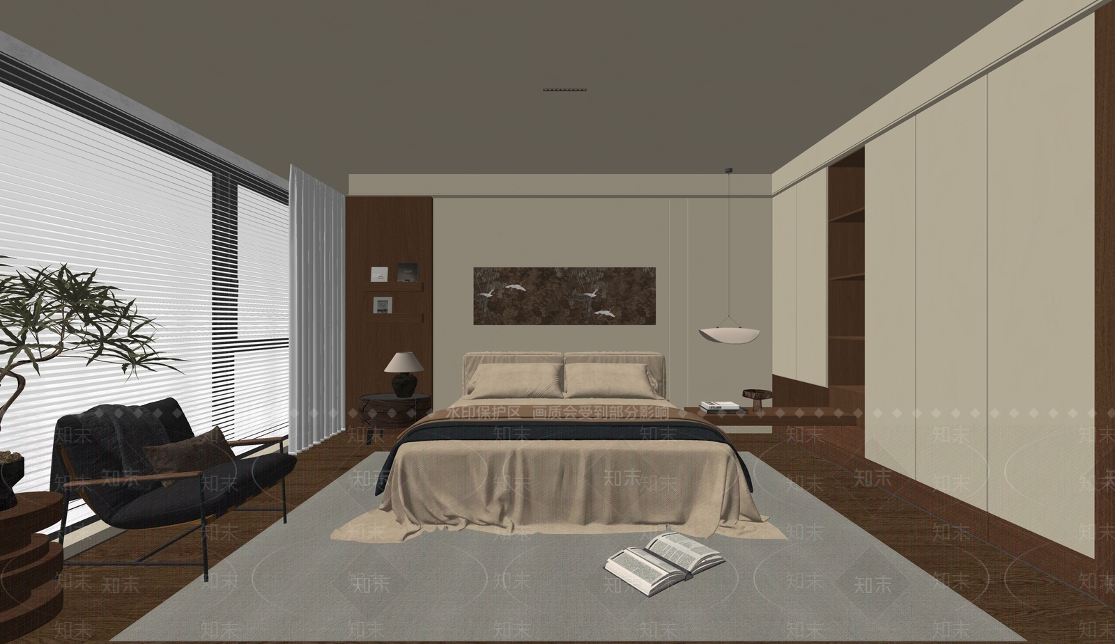 床头装饰画挂画SU模型下载【ID:1227425795】