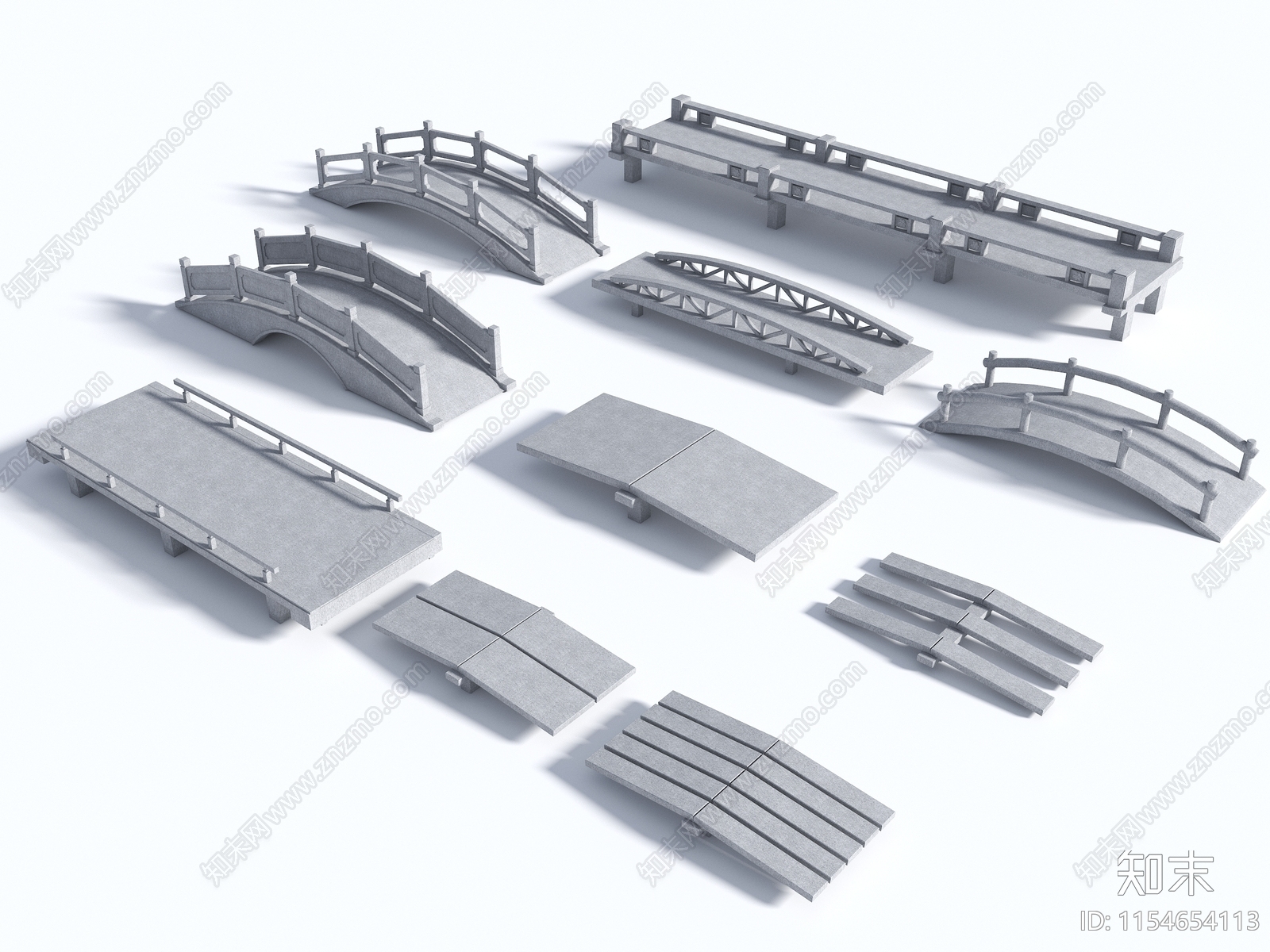 中式景观桥SU模型下载【ID:1154654113】
