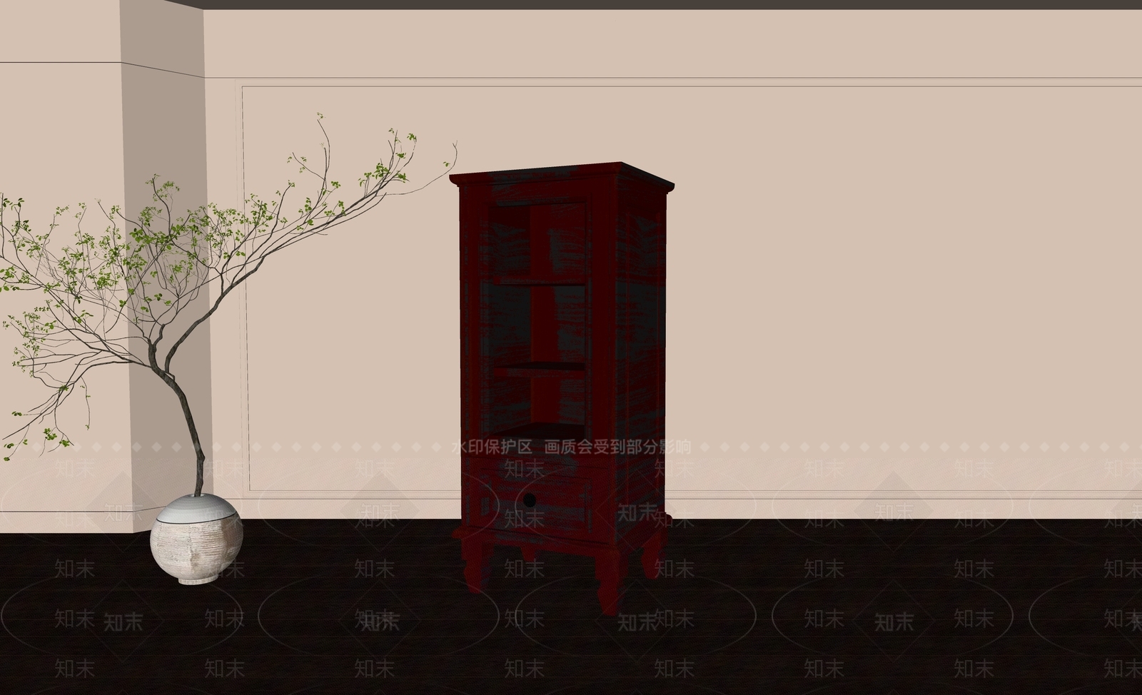 现代复古储物柜SU模型下载【ID:1154656008】