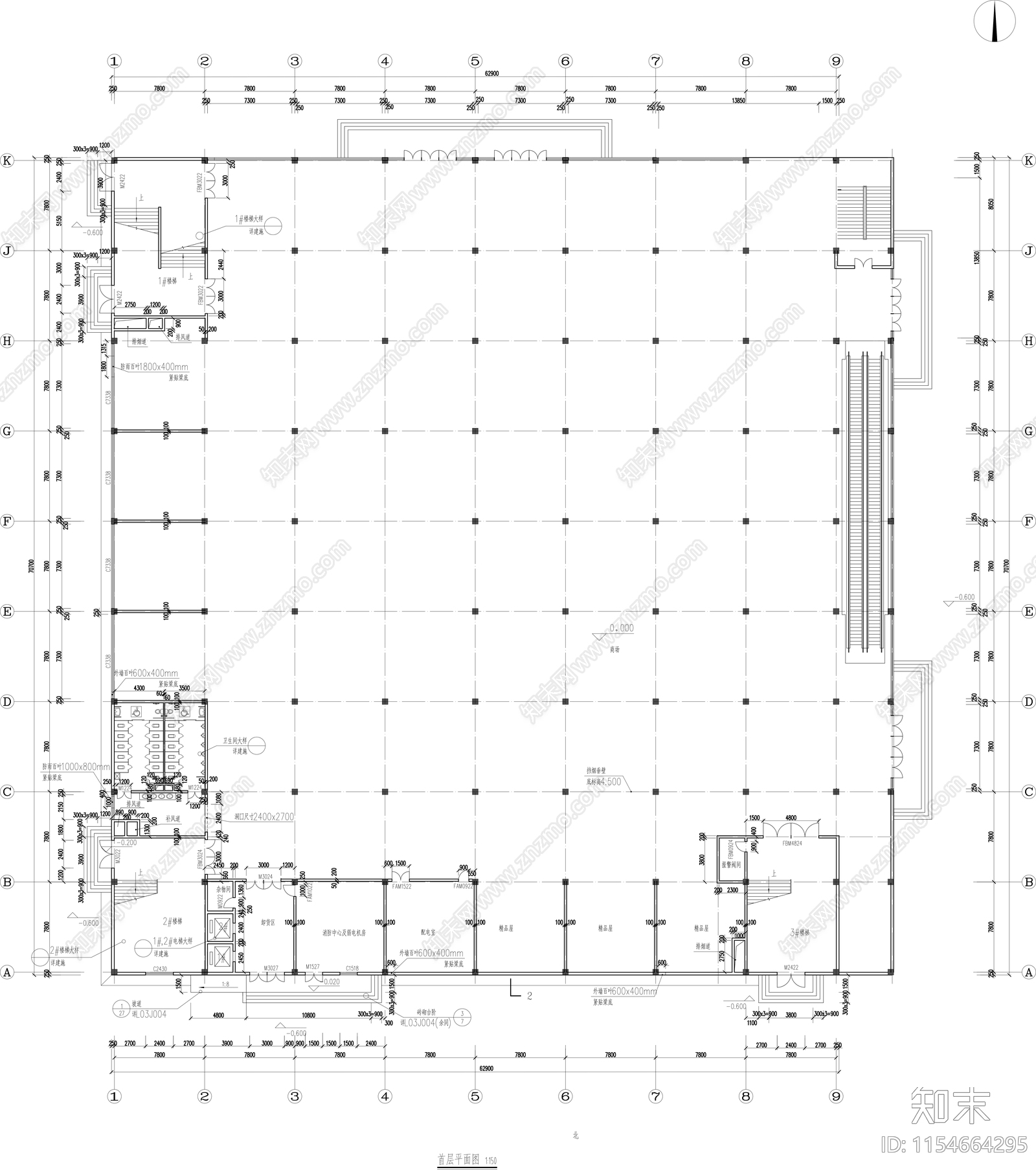 三层农贸市建筑施工图下载【ID:1154664295】