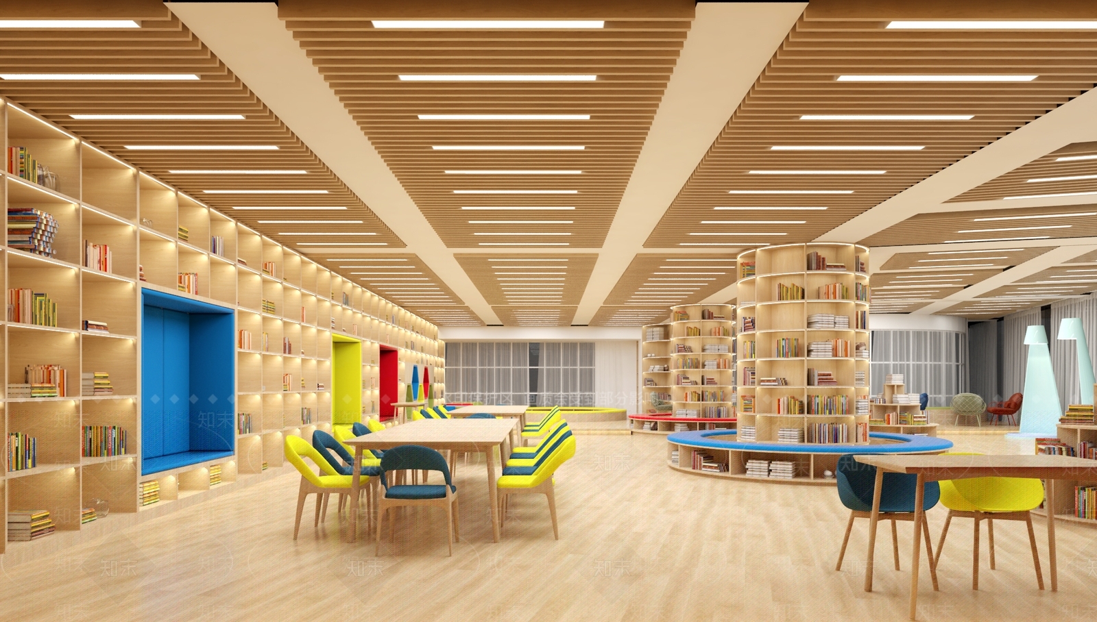 现代图书馆3D模型下载【ID:1154664622】