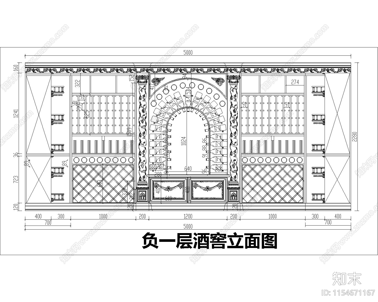 包头酒窖下料单cad施工图下载【ID:1154671167】