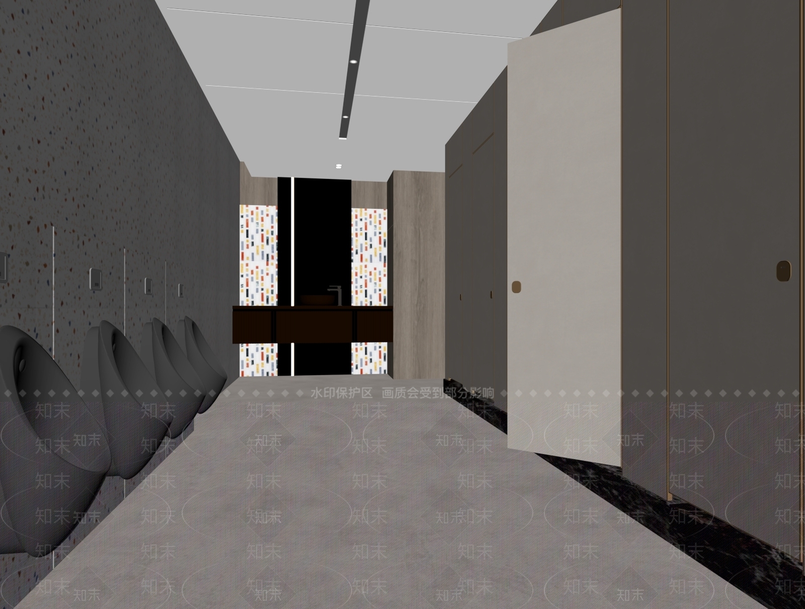 现代公共卫生间SU模型下载【ID:1154671925】