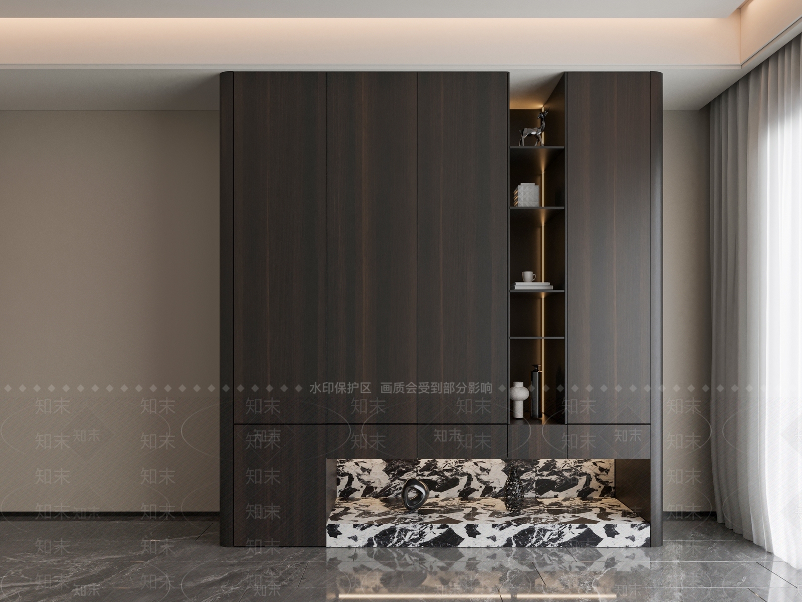 现代轻奢鞋柜3D模型下载【ID:1154672795】