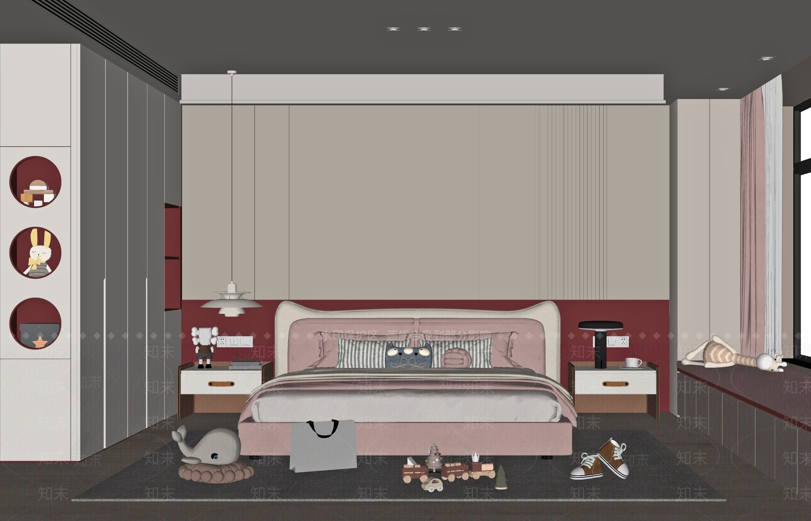 现代女孩房SU模型下载【ID:1154675437】