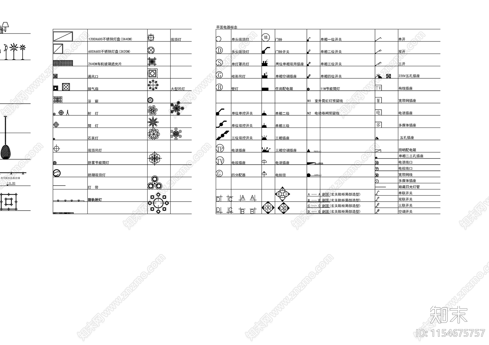 比较全的室内家具平面cad施工图下载【ID:1154675757】