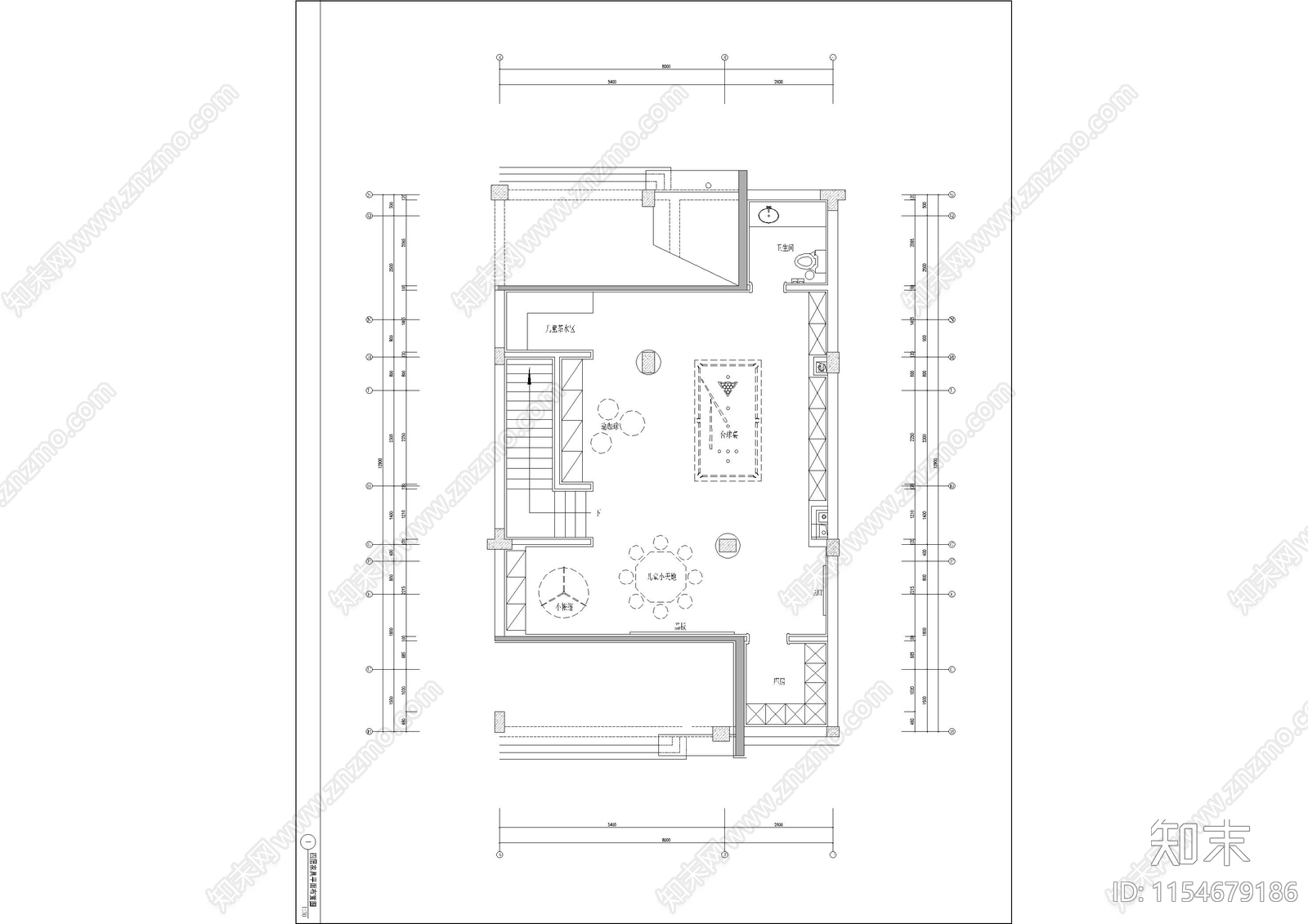 法式六层室内cad施工图下载【ID:1154679186】