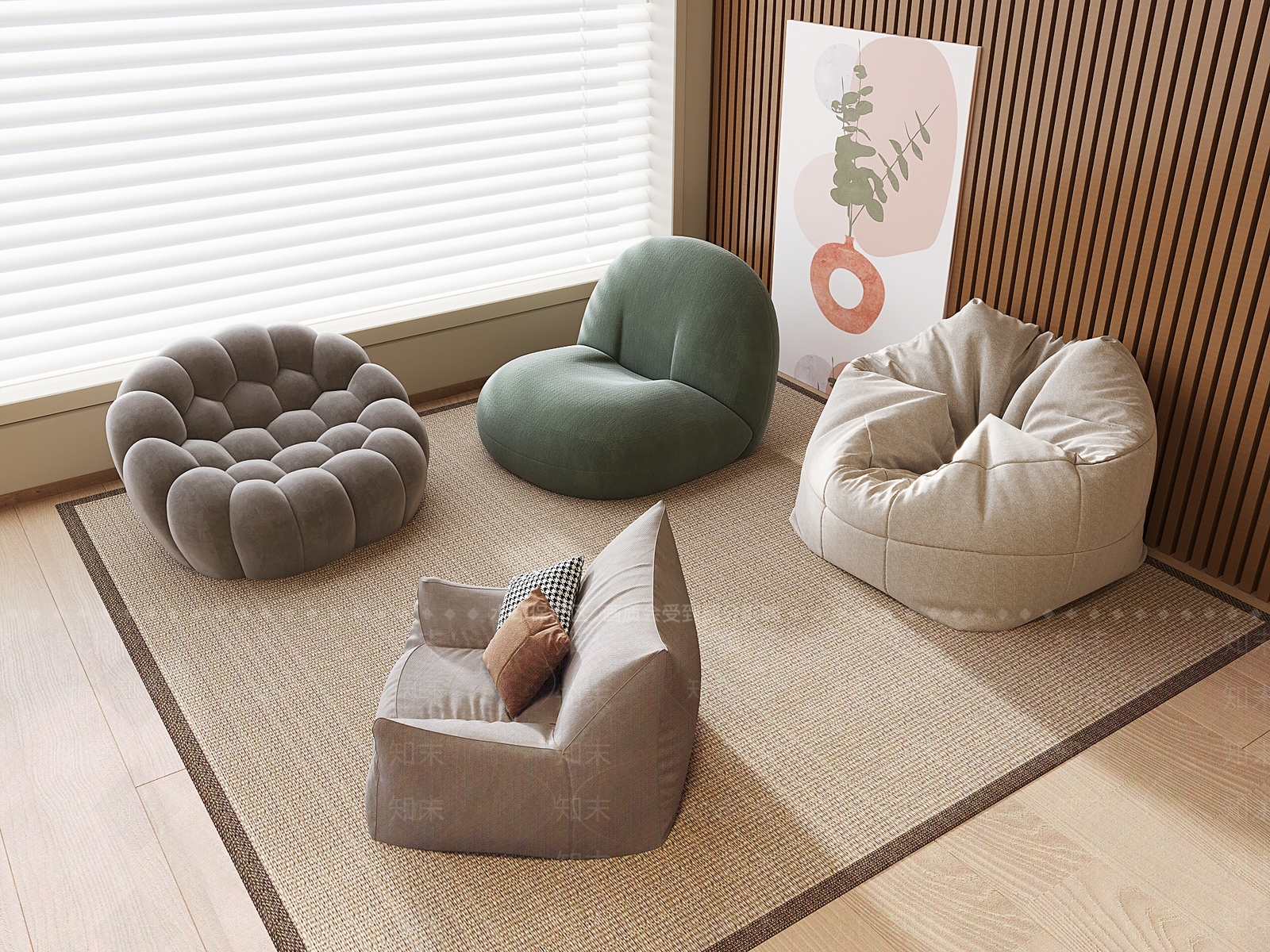 现代懒人沙发3D模型下载【ID:1154680049】