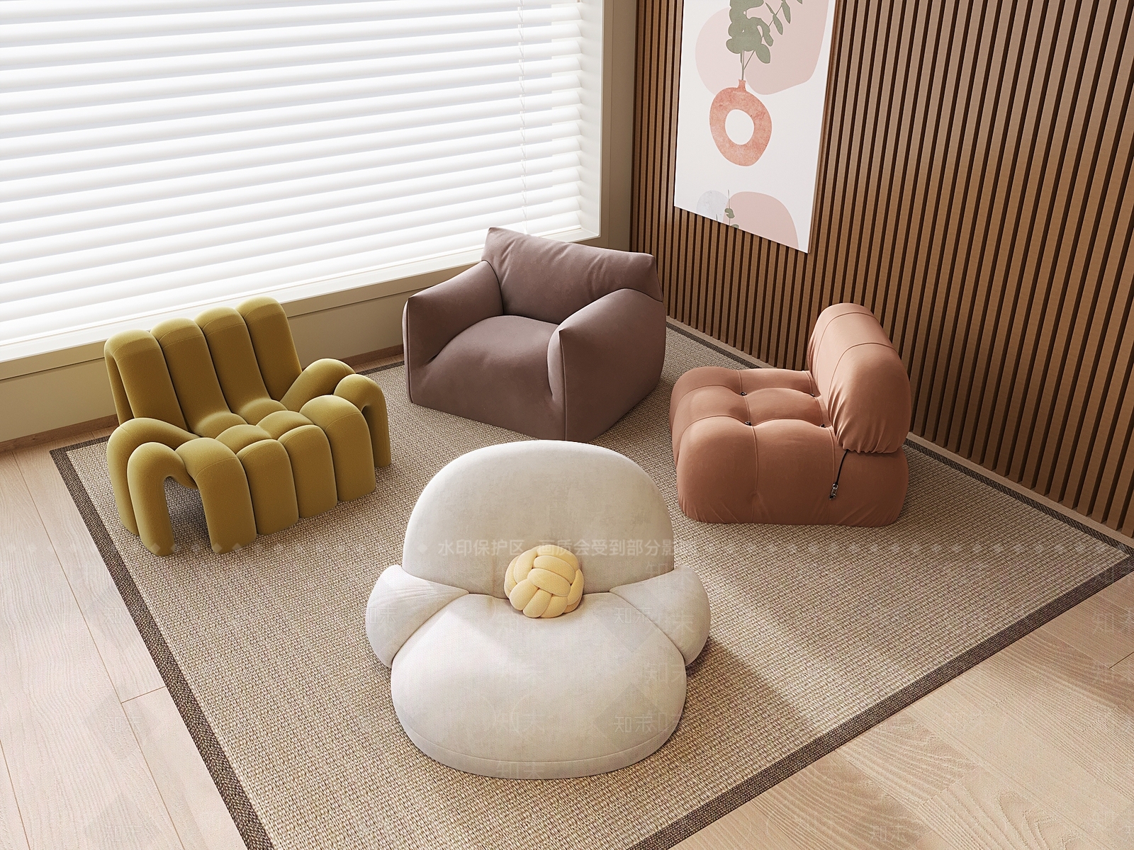 现代懒人沙发3D模型下载【ID:1154680976】