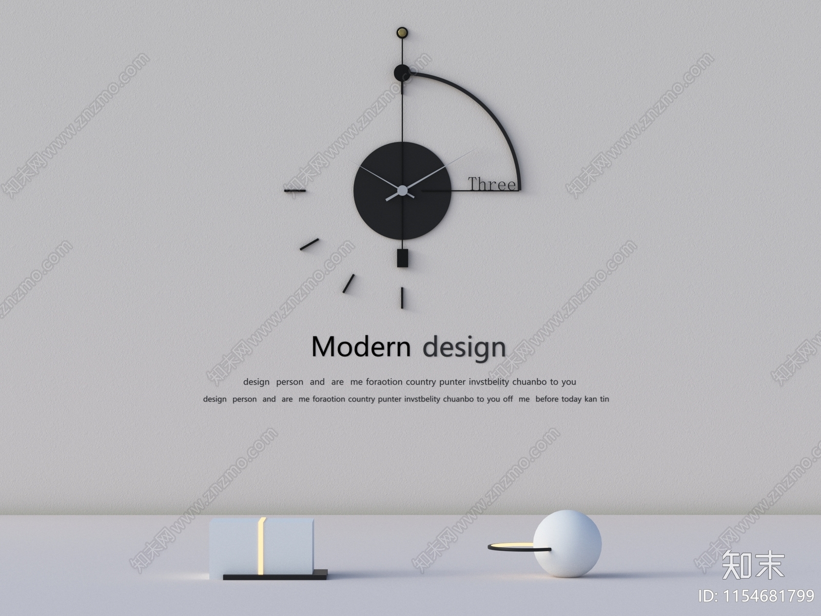 现代钟表3D模型下载【ID:1154681799】