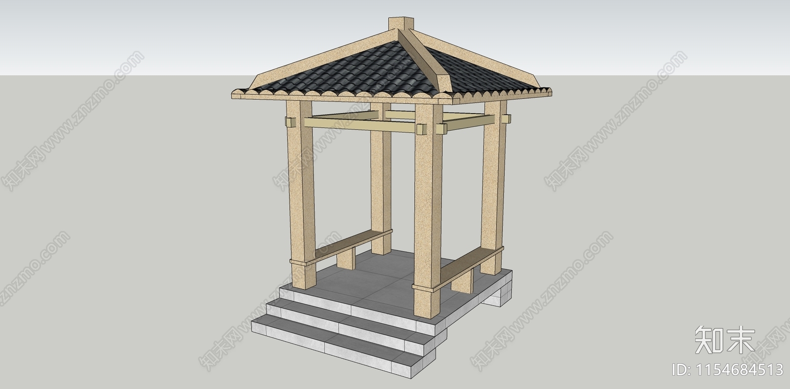 现代简约亭子SU模型下载【ID:1154684513】