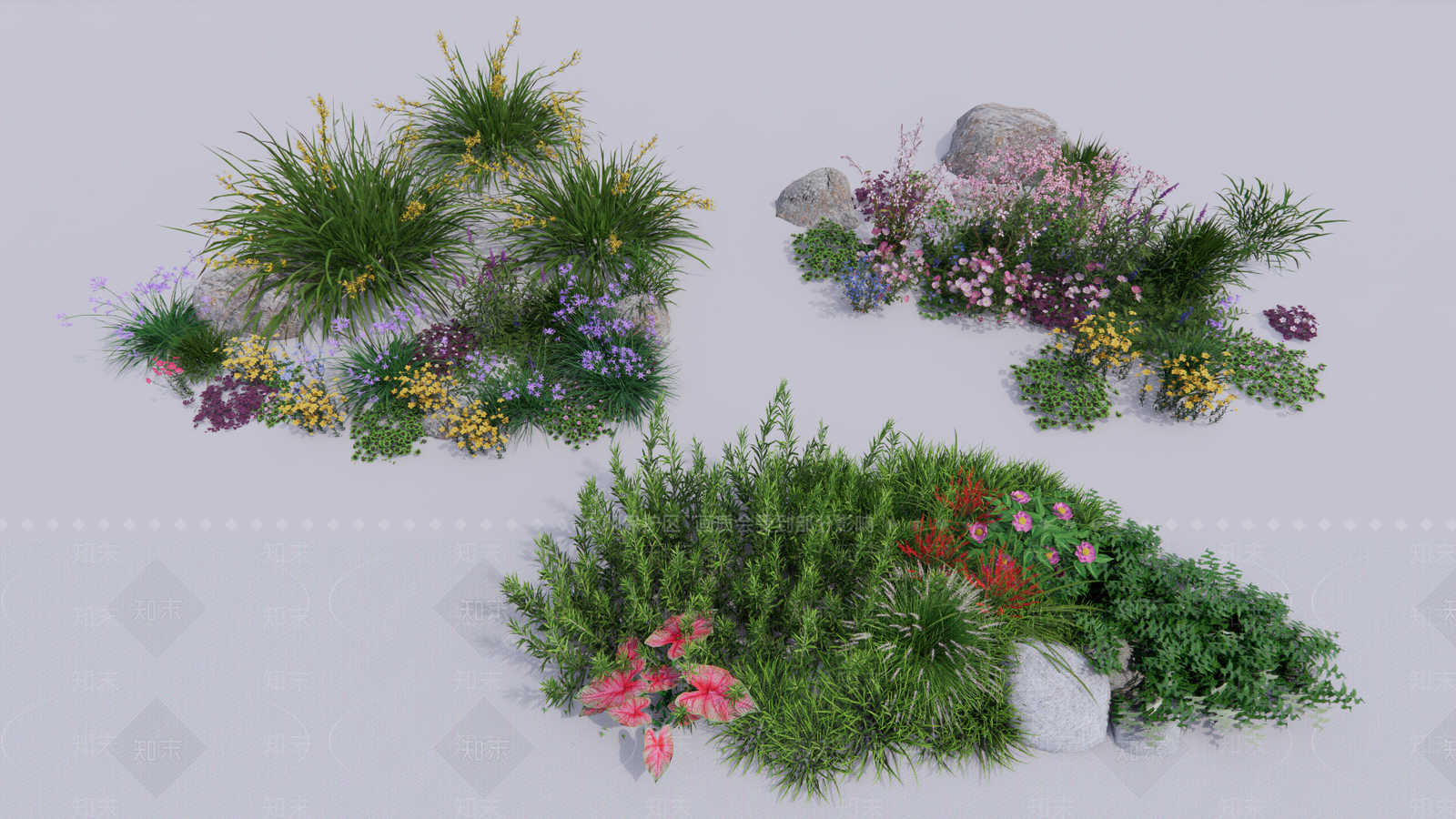 三维花卉花草组合SU模型下载【ID:1154689642】