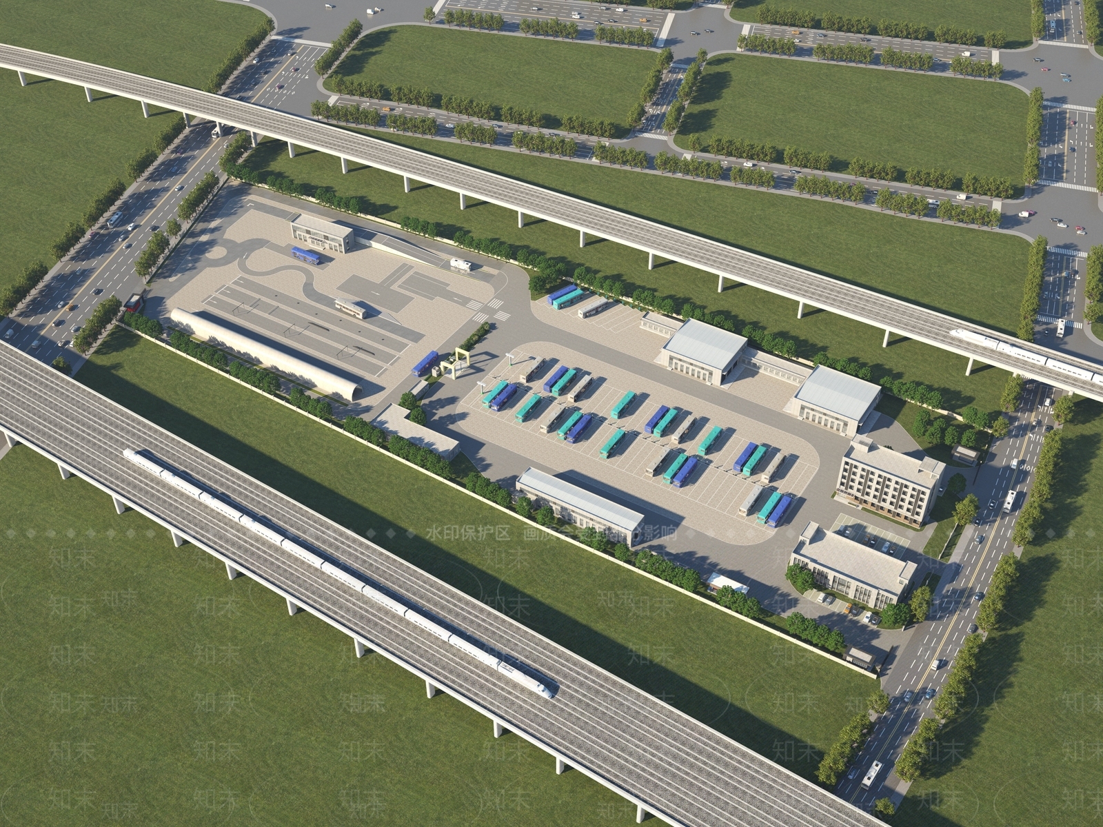 现代停车场3D模型下载【ID:1154693137】