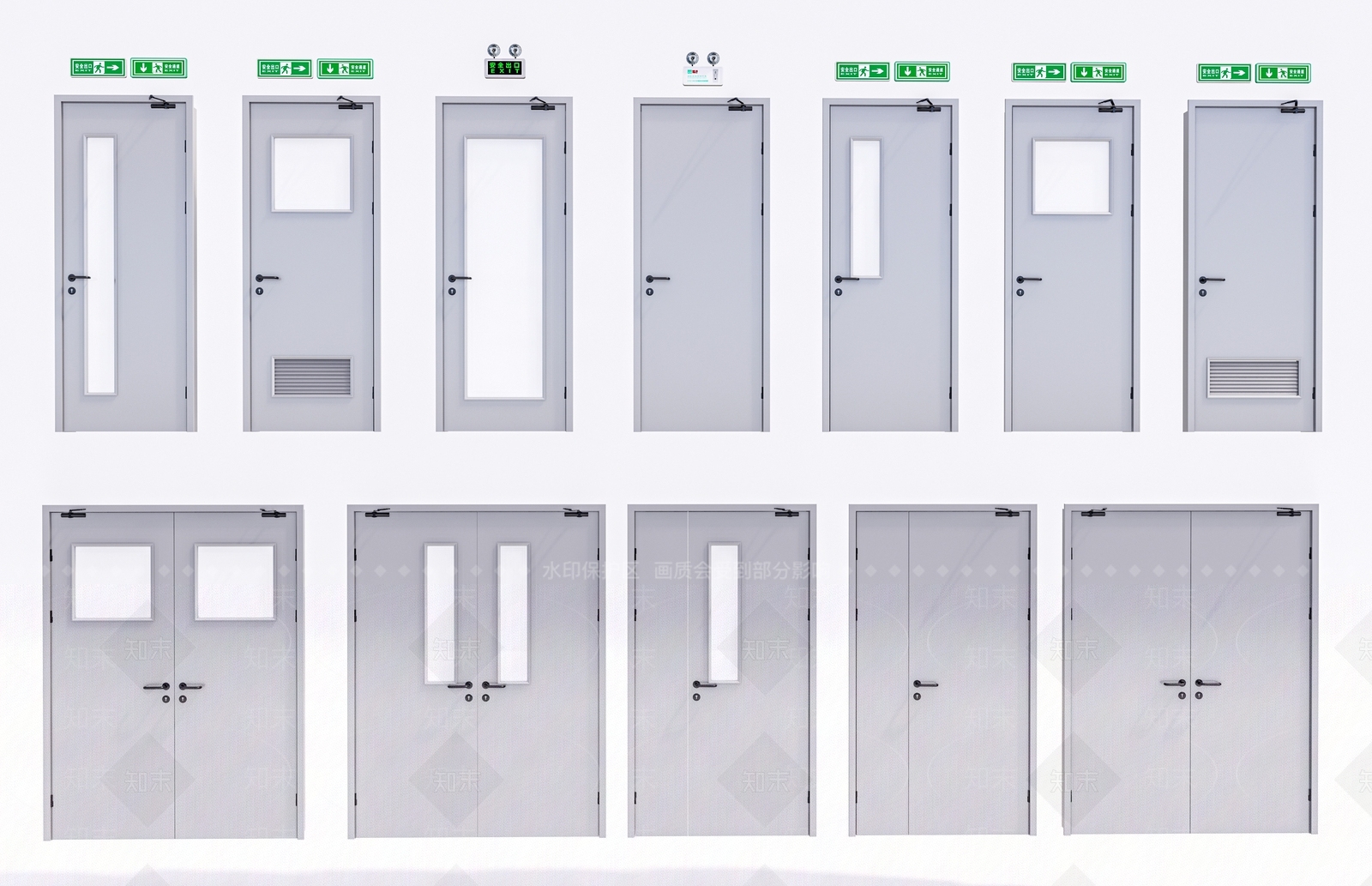 现代消防门3D模型下载【ID:1154696312】