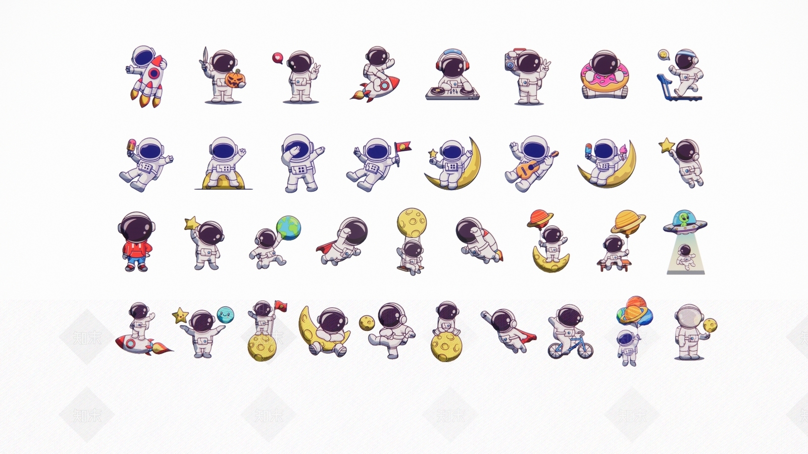 2D现代宇航员墙饰3D模型下载【ID:1154696300】