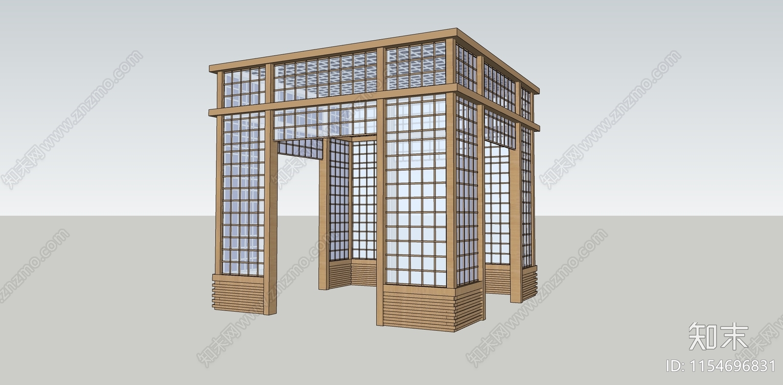 现代玻璃亭子SU模型下载【ID:1154696831】