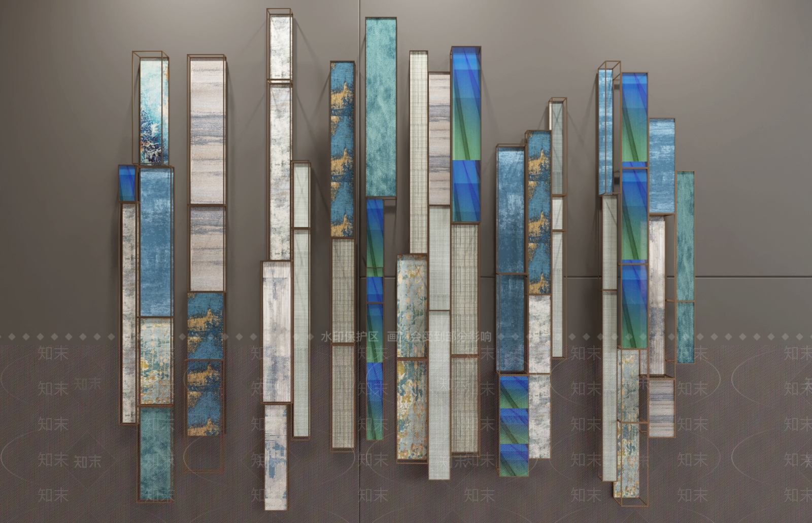 现代酒店墙面挂件3D模型下载【ID:1154699026】