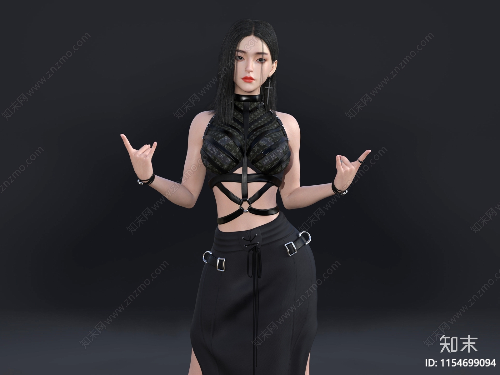 女团人物3D模型下载【ID:1154699094】