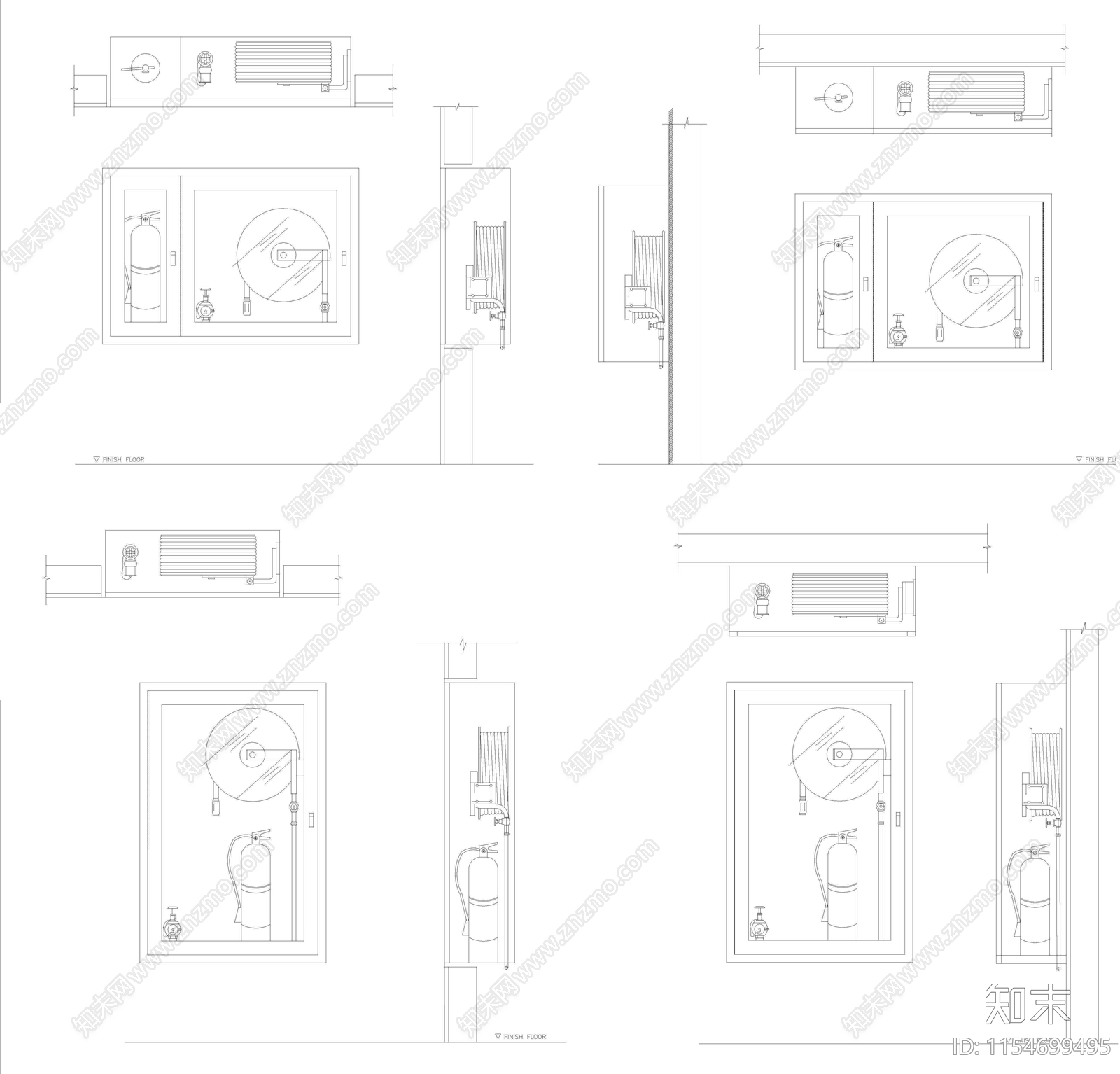 消防水带柜图库cad施工图下载【ID:1154699495】