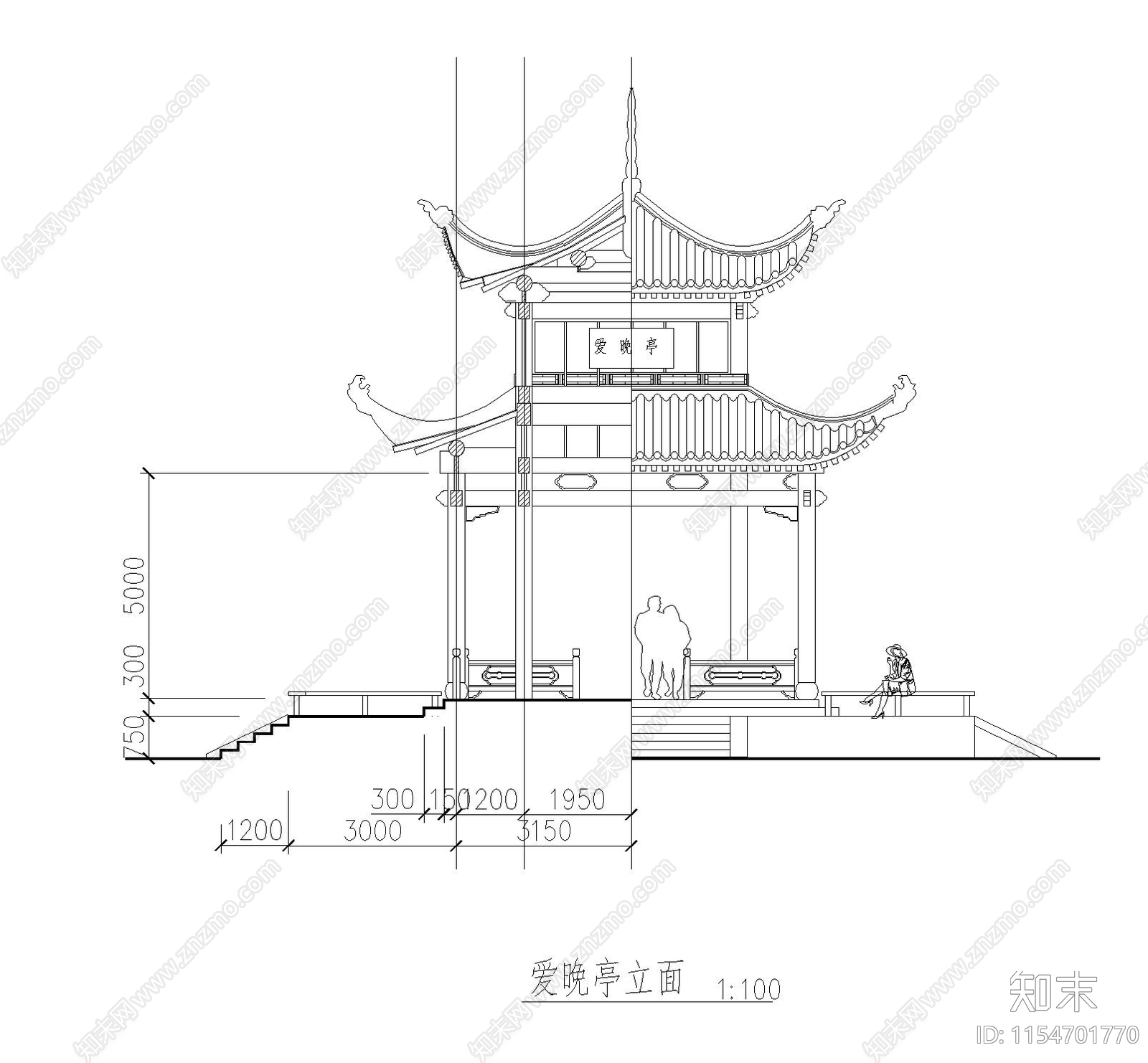 亭子cad施工图下载【ID:1154701770】