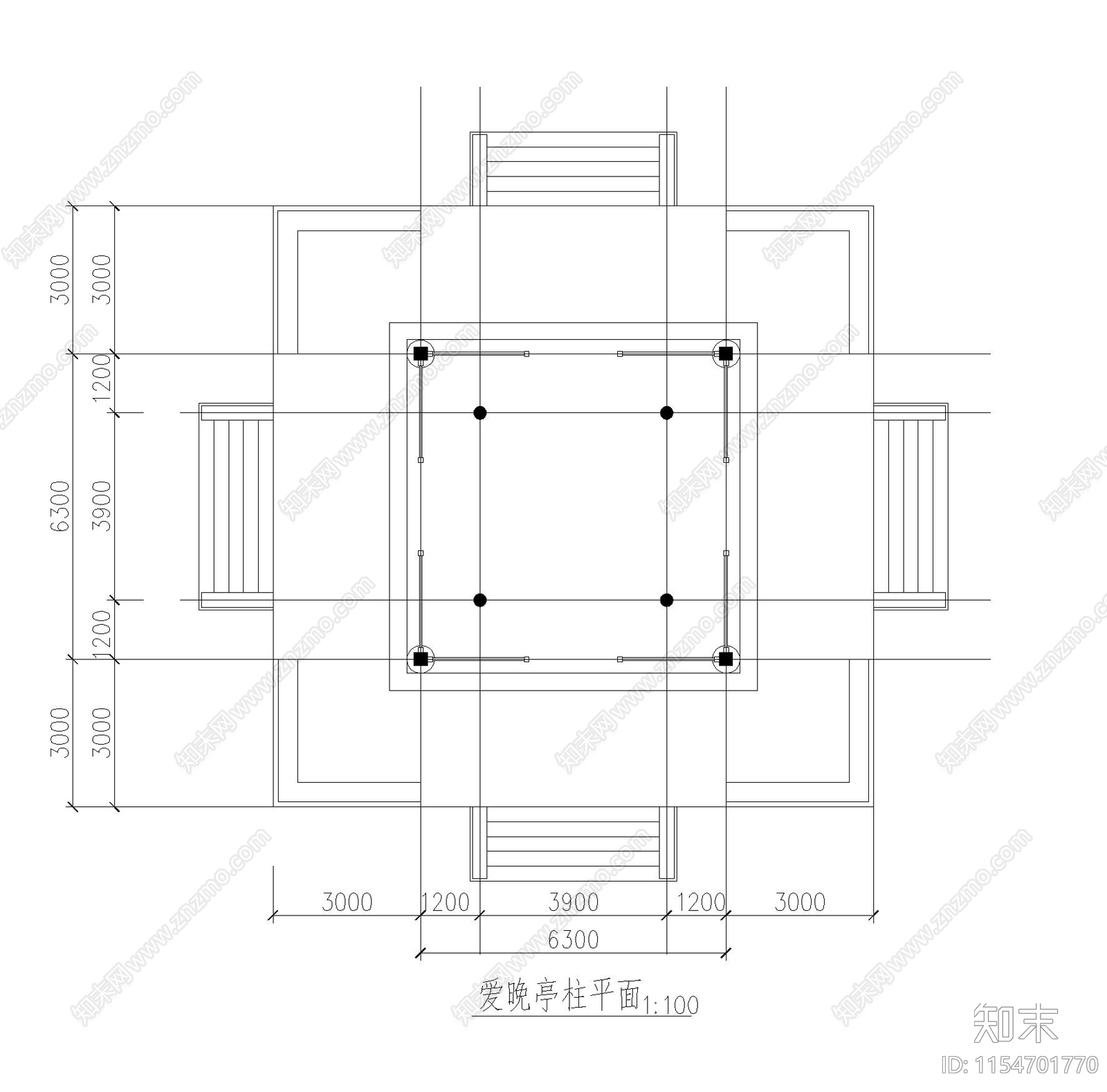 亭子cad施工图下载【ID:1154701770】