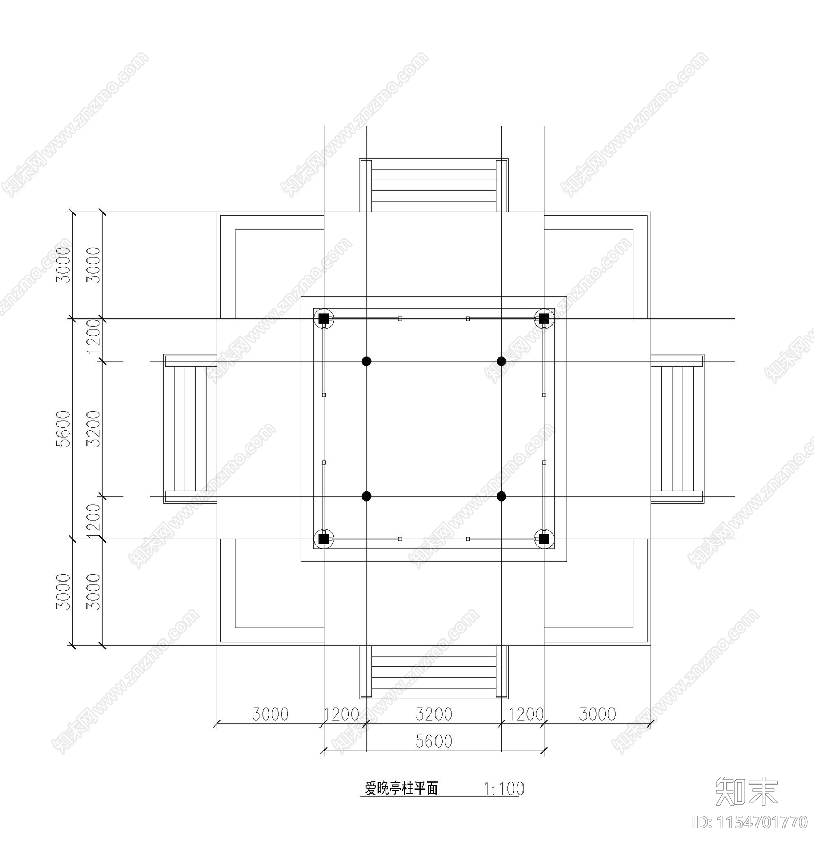 亭子cad施工图下载【ID:1154701770】