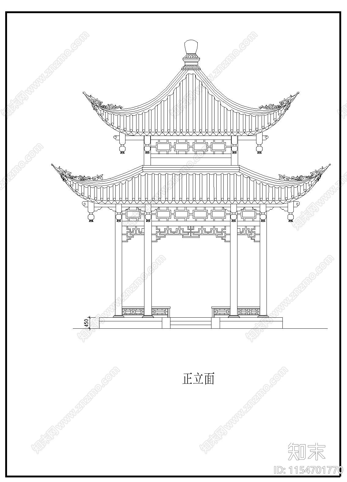 亭子cad施工图下载【ID:1154701770】