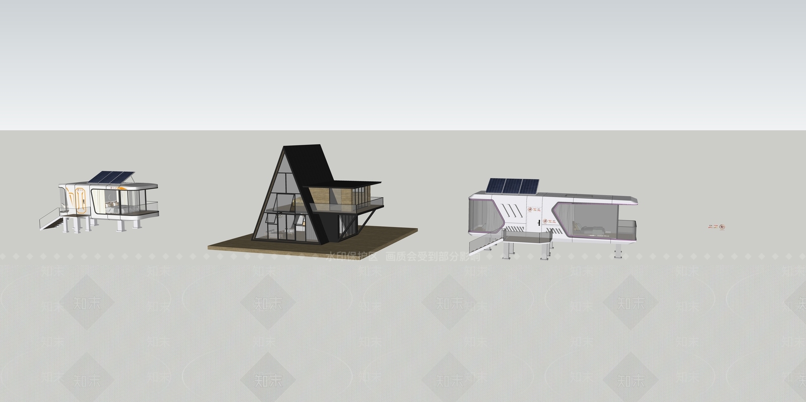 现代民宿建筑SU模型下载【ID:1154820729】