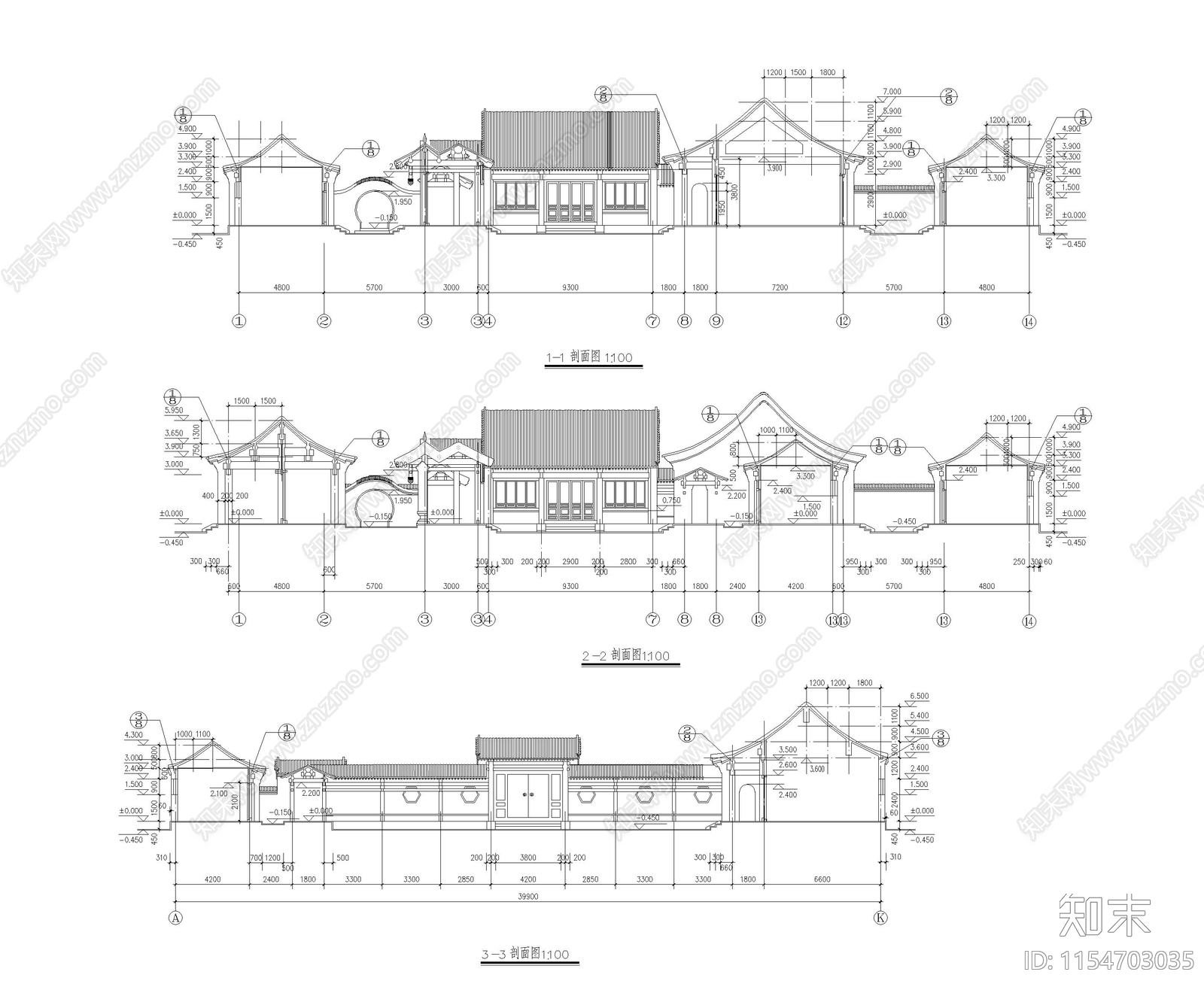 四合院建筑方案cad施工图下载【ID:1154703035】