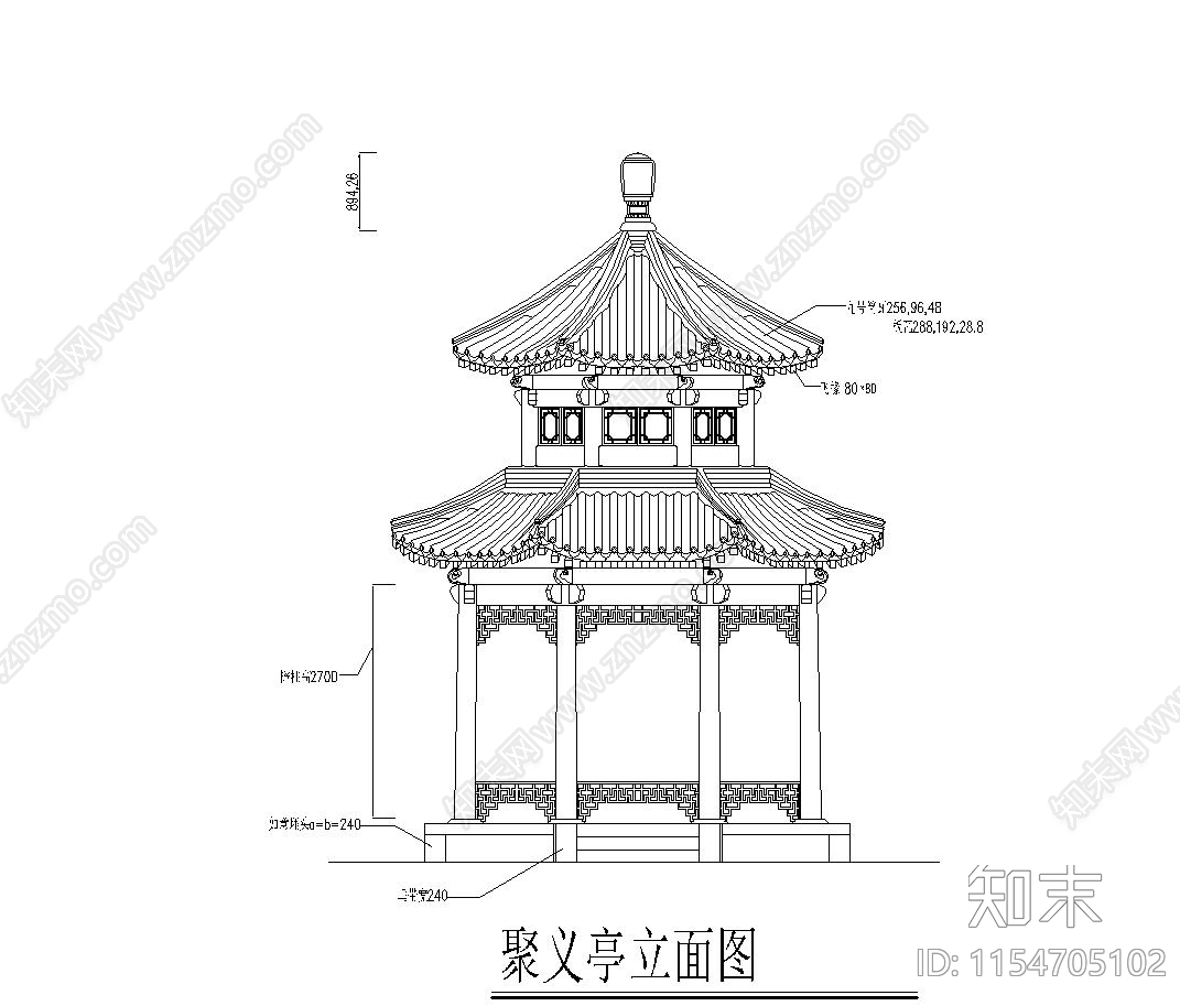 亭子cad施工图下载【ID:1154705102】