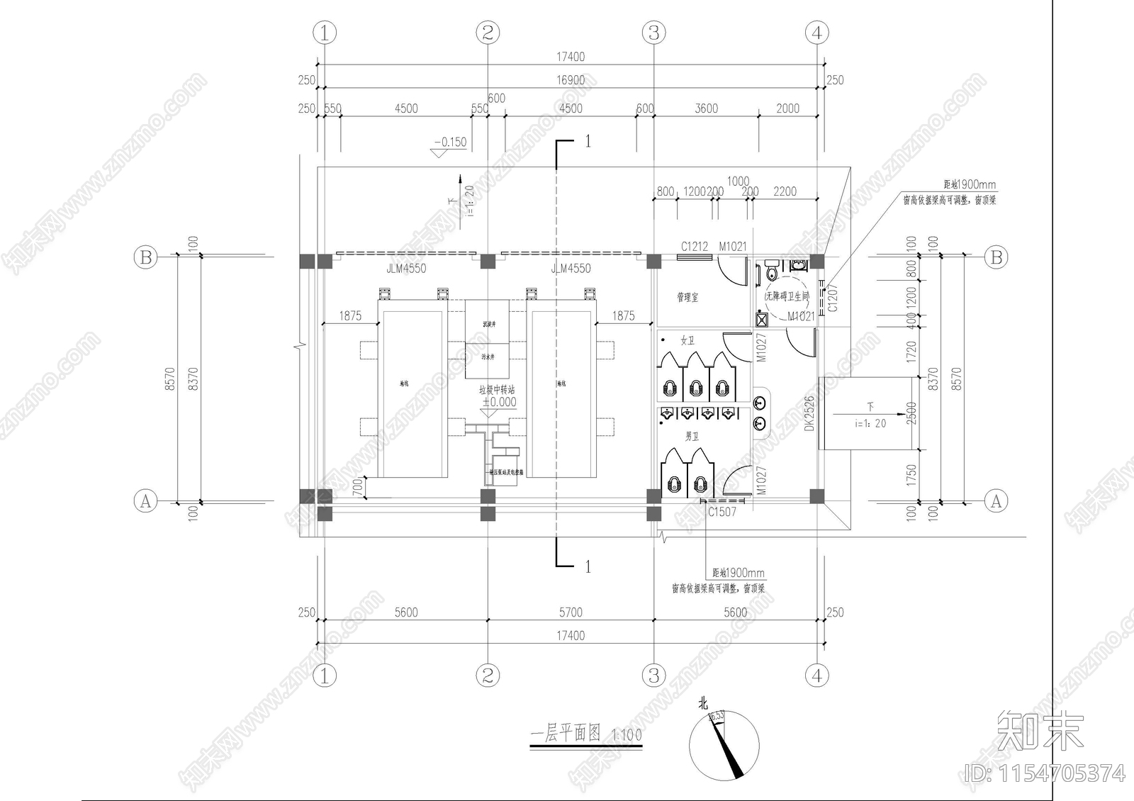 现代垃圾转运站施工图下载【ID:1154705374】