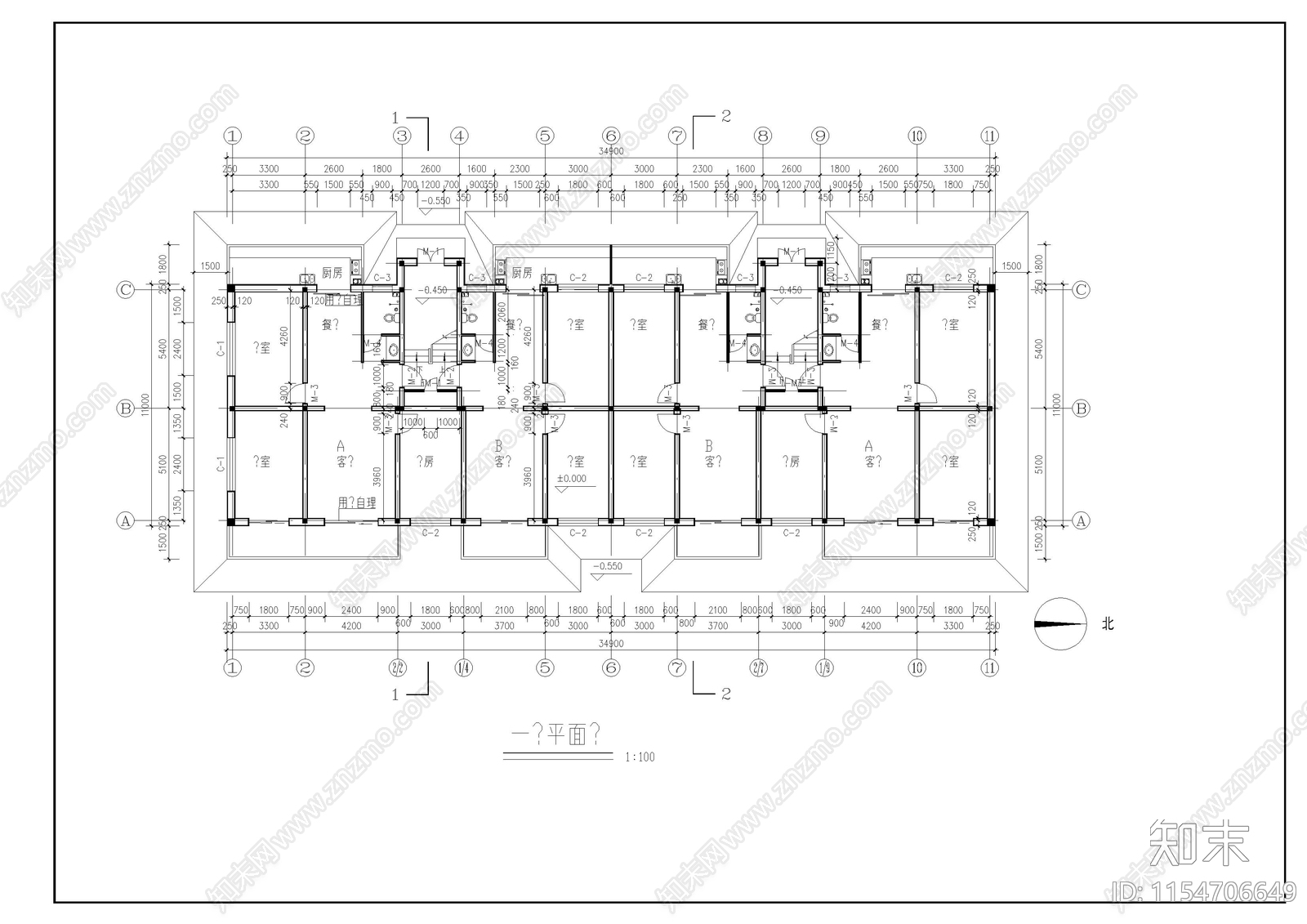 藏式风格住宅楼cad施工图下载【ID:1154706649】