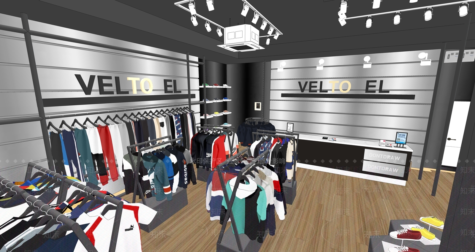 现代服装店SU模型下载【ID:1154708040】