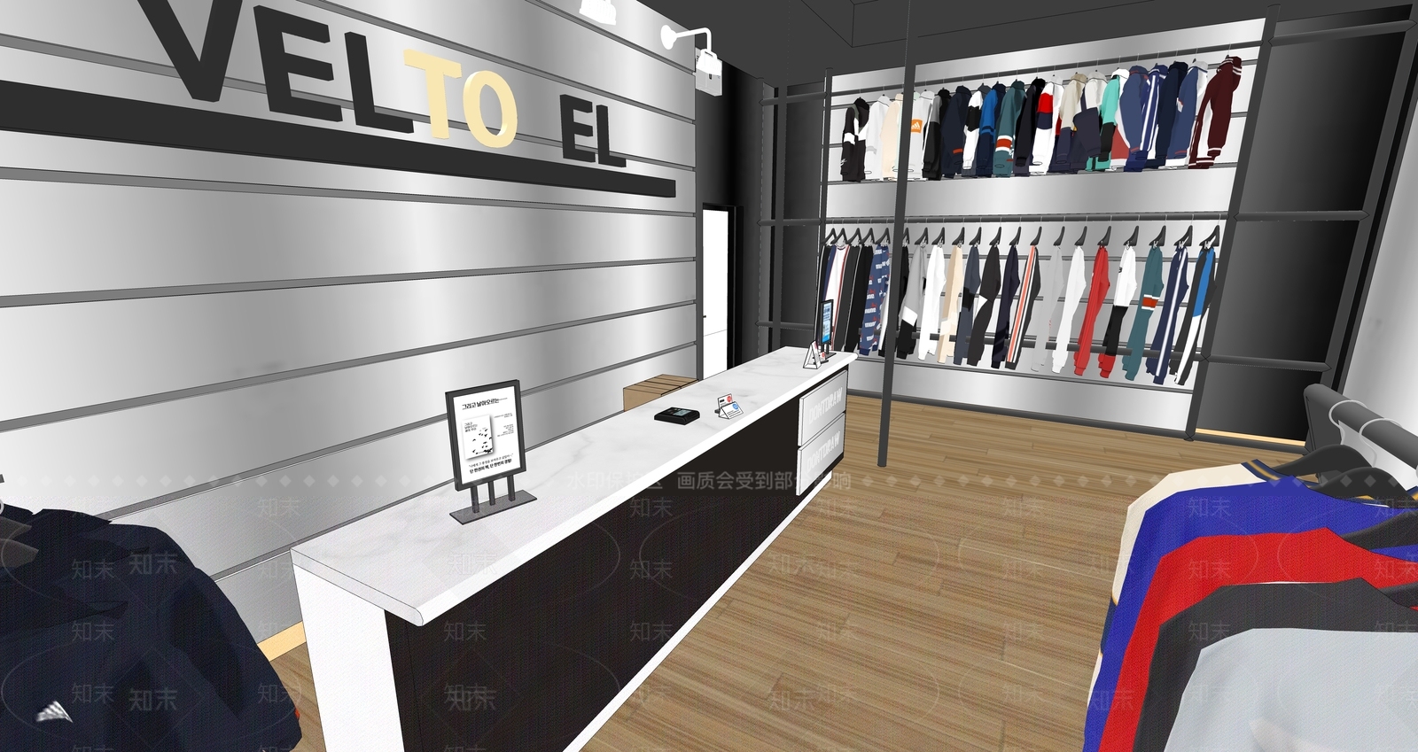 现代服装店SU模型下载【ID:1154708040】