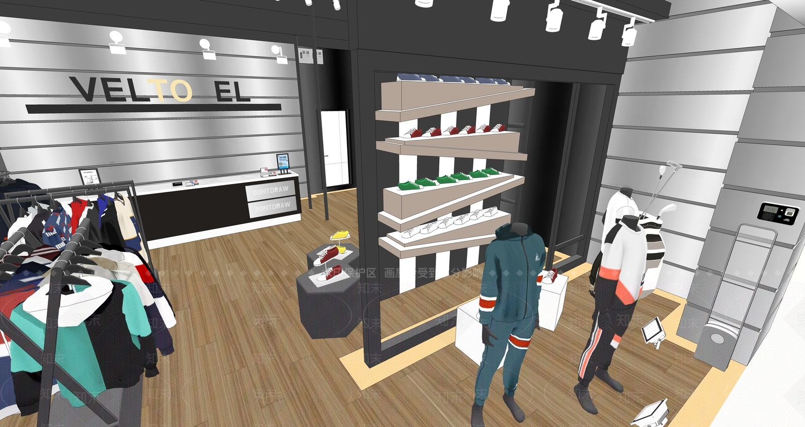 现代服装店SU模型下载【ID:1154708040】