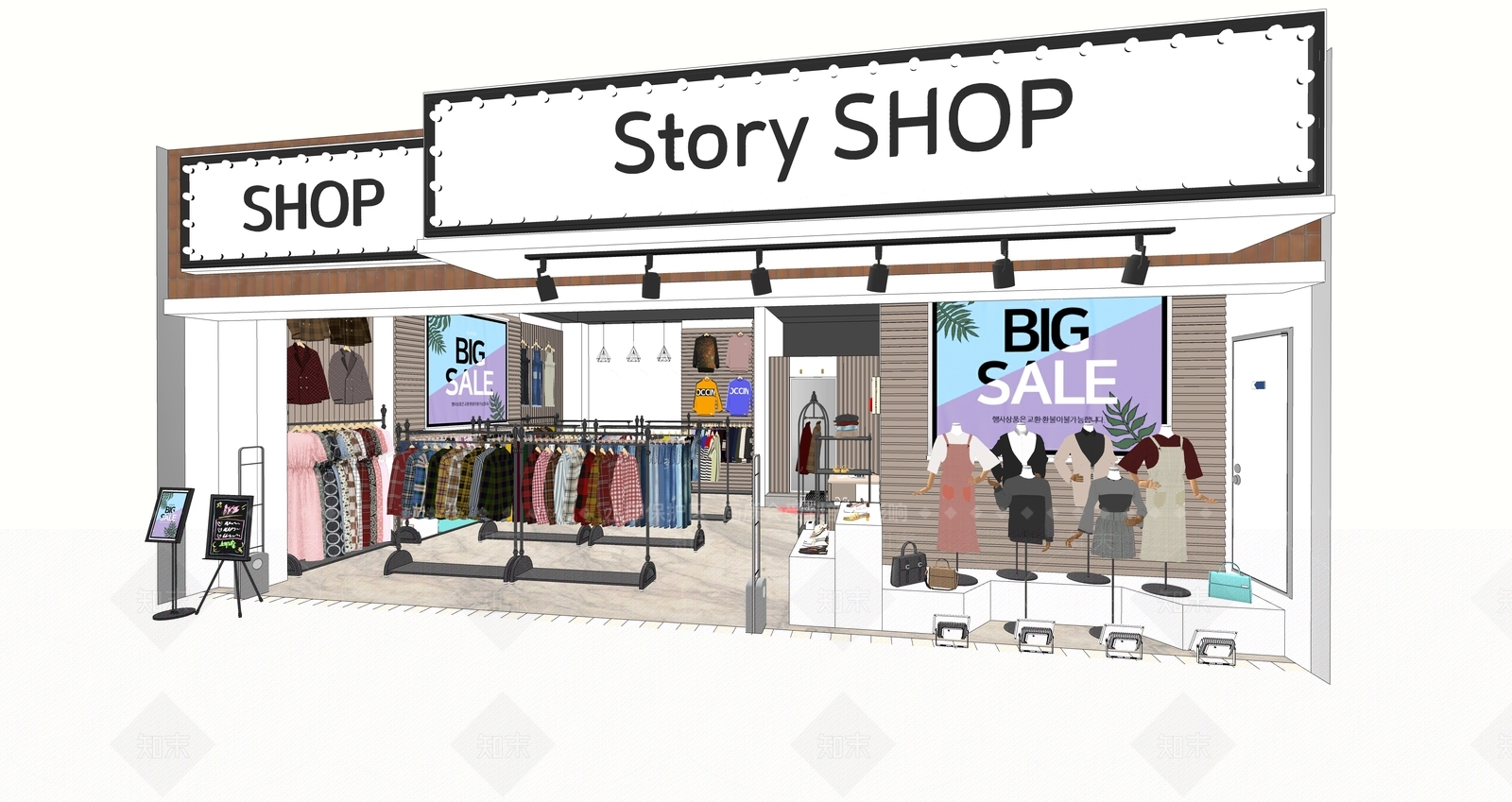现代服装店SU模型下载【ID:1154708006】