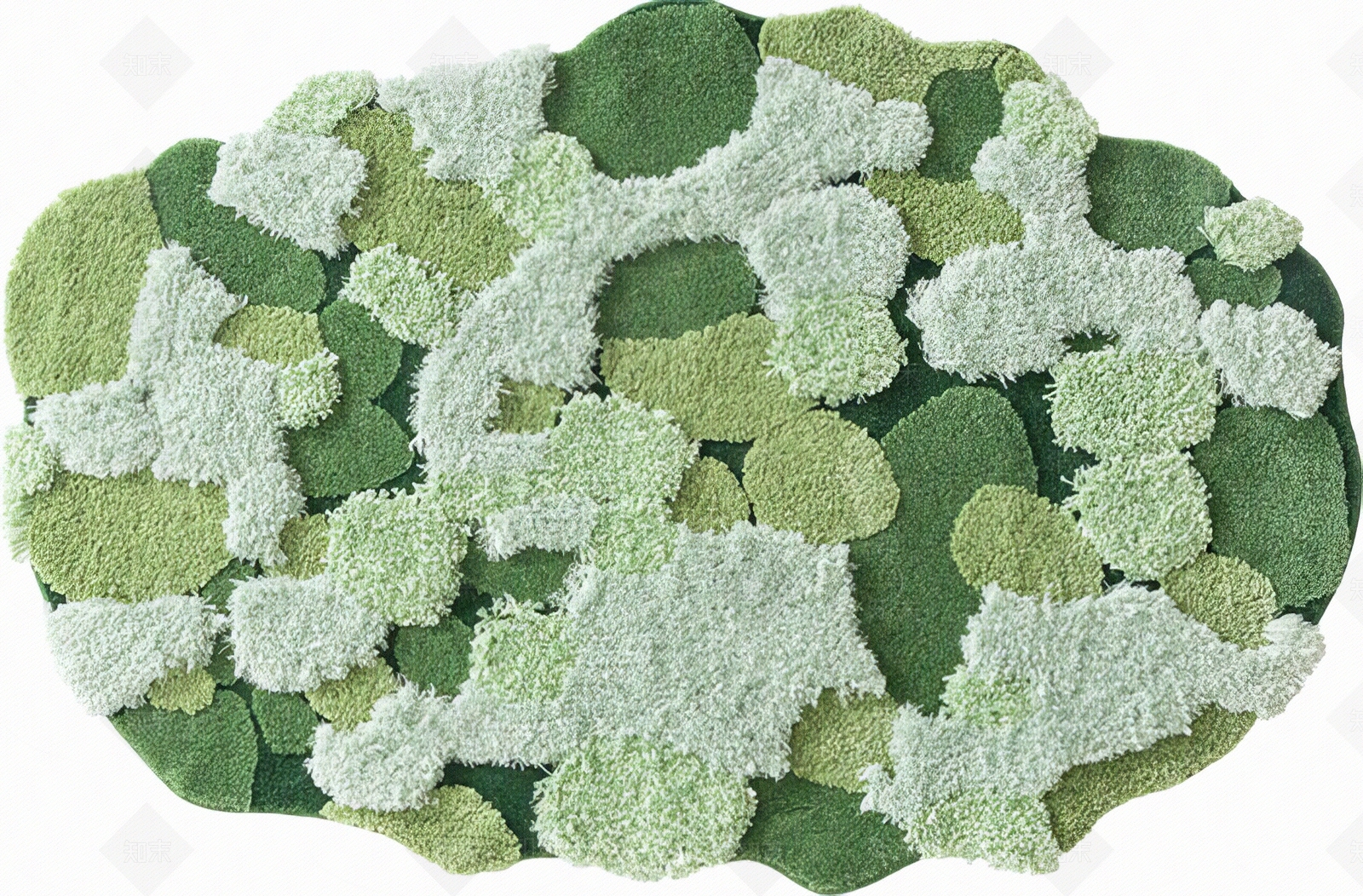 不规则加厚毛绒苔藓地垫贴图下载【ID:1154708678】