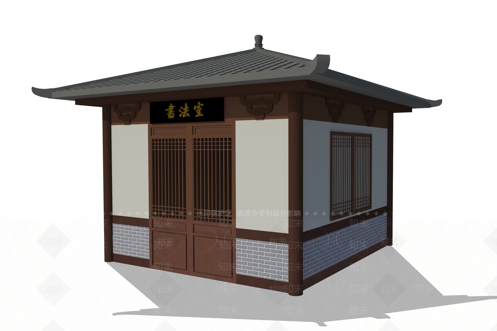 新中式书法室SU模型下载【ID:1154709753】