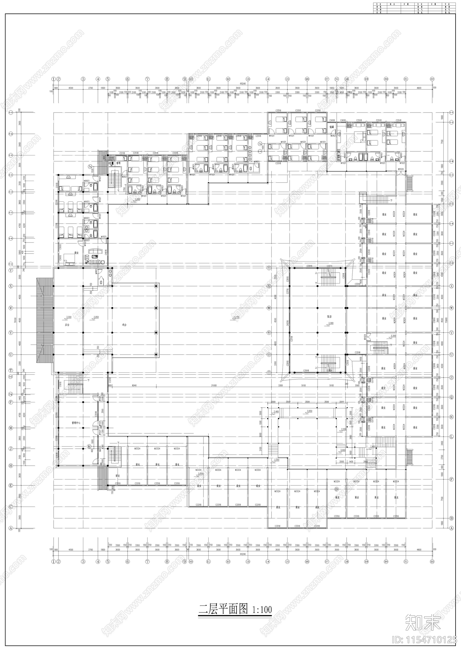 徽式商业戏楼建筑施工图下载【ID:1154710125】