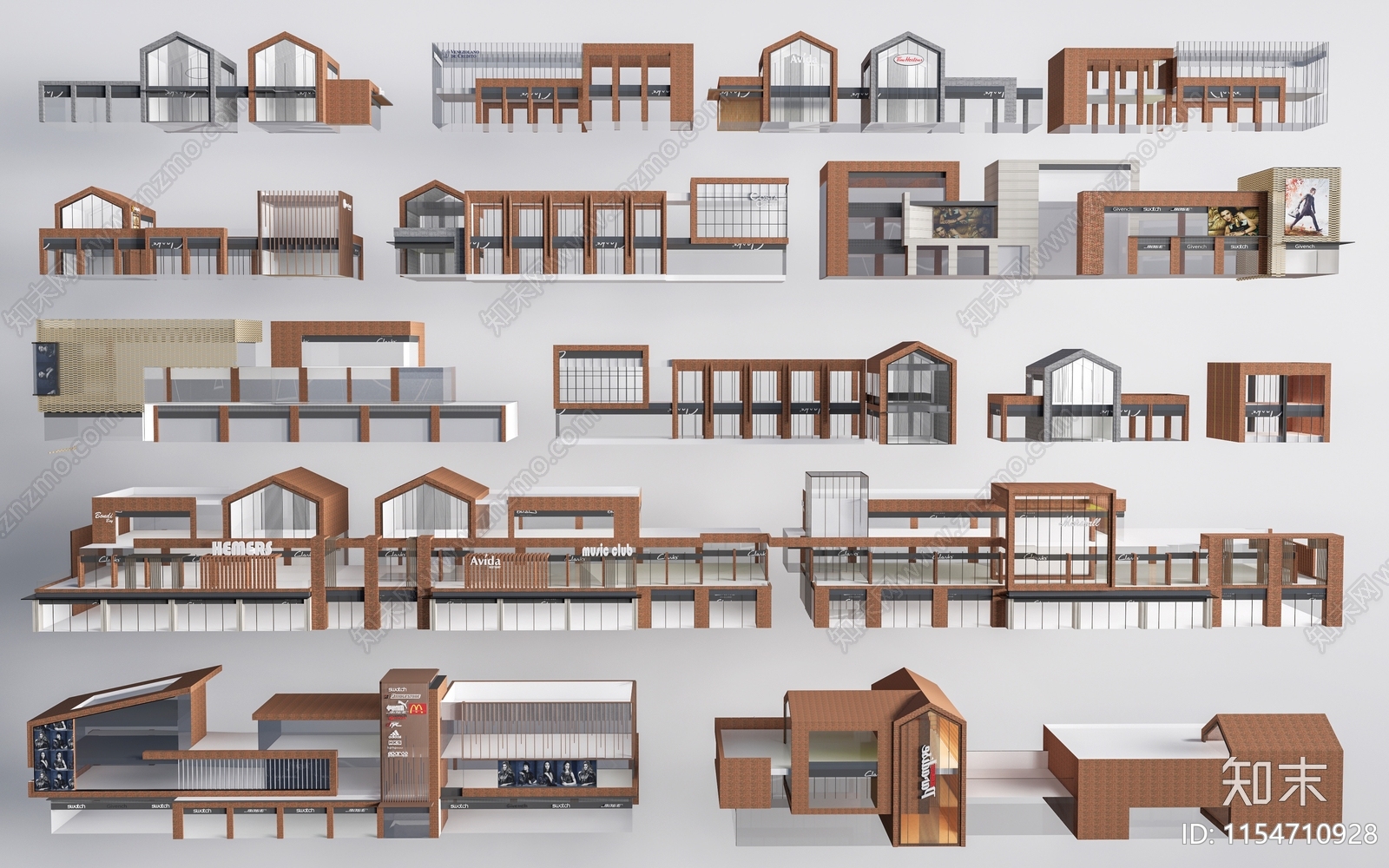 新中式商业建筑3D模型下载【ID:1154710928】